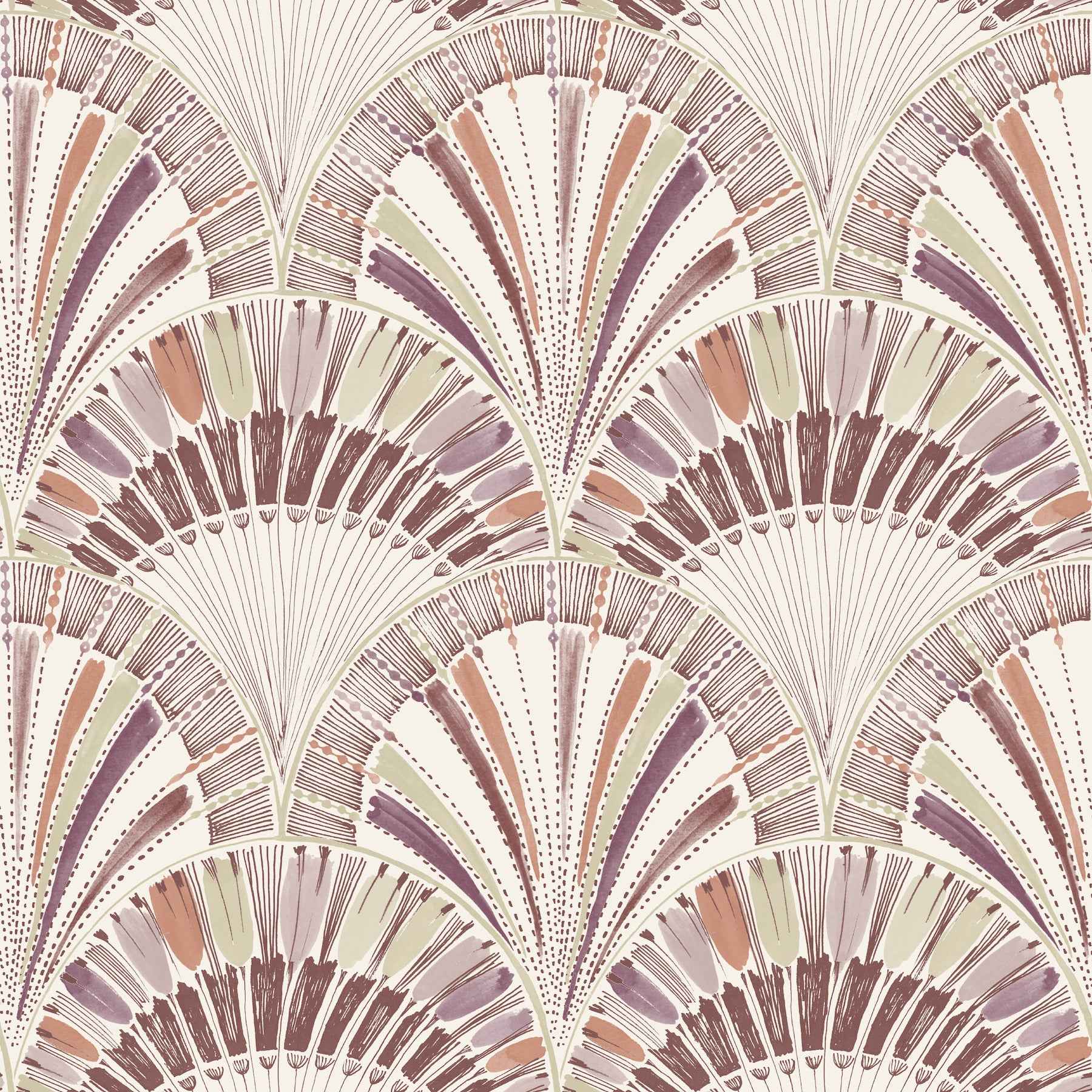 Myla Raspberry Fanning Reeds Wallpaper - York Wallcoverings - 4197-27863 - York Wallcoverings Wallpaper