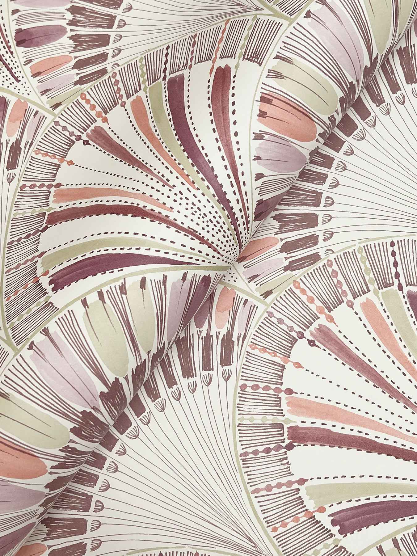 Myla Raspberry Fanning Reeds Wallpaper - York Wallcoverings - 4197-27863 - York Wallcoverings Wallpaper