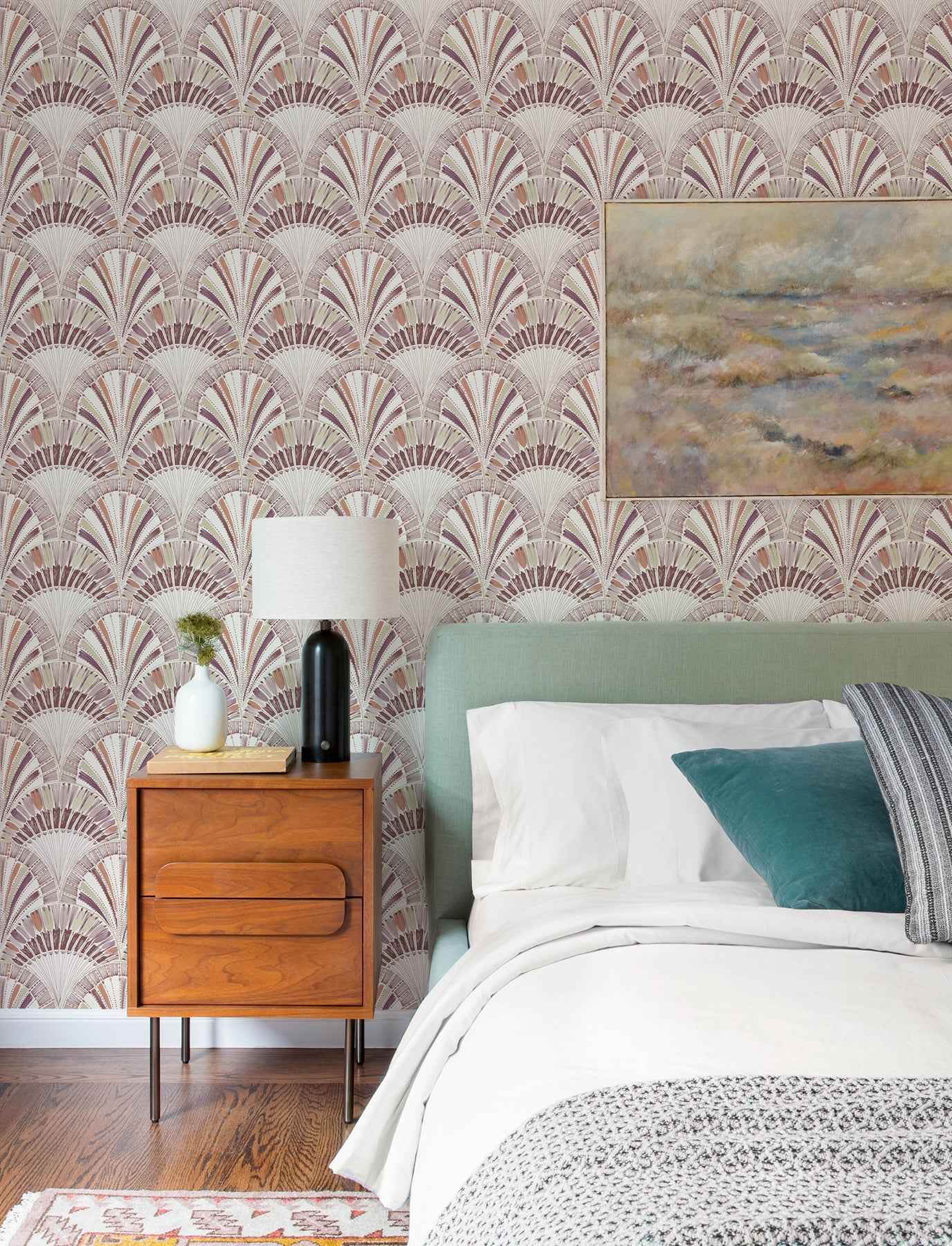 Myla Raspberry Fanning Reeds Wallpaper - York Wallcoverings - 4197-27863 - York Wallcoverings Wallpaper
