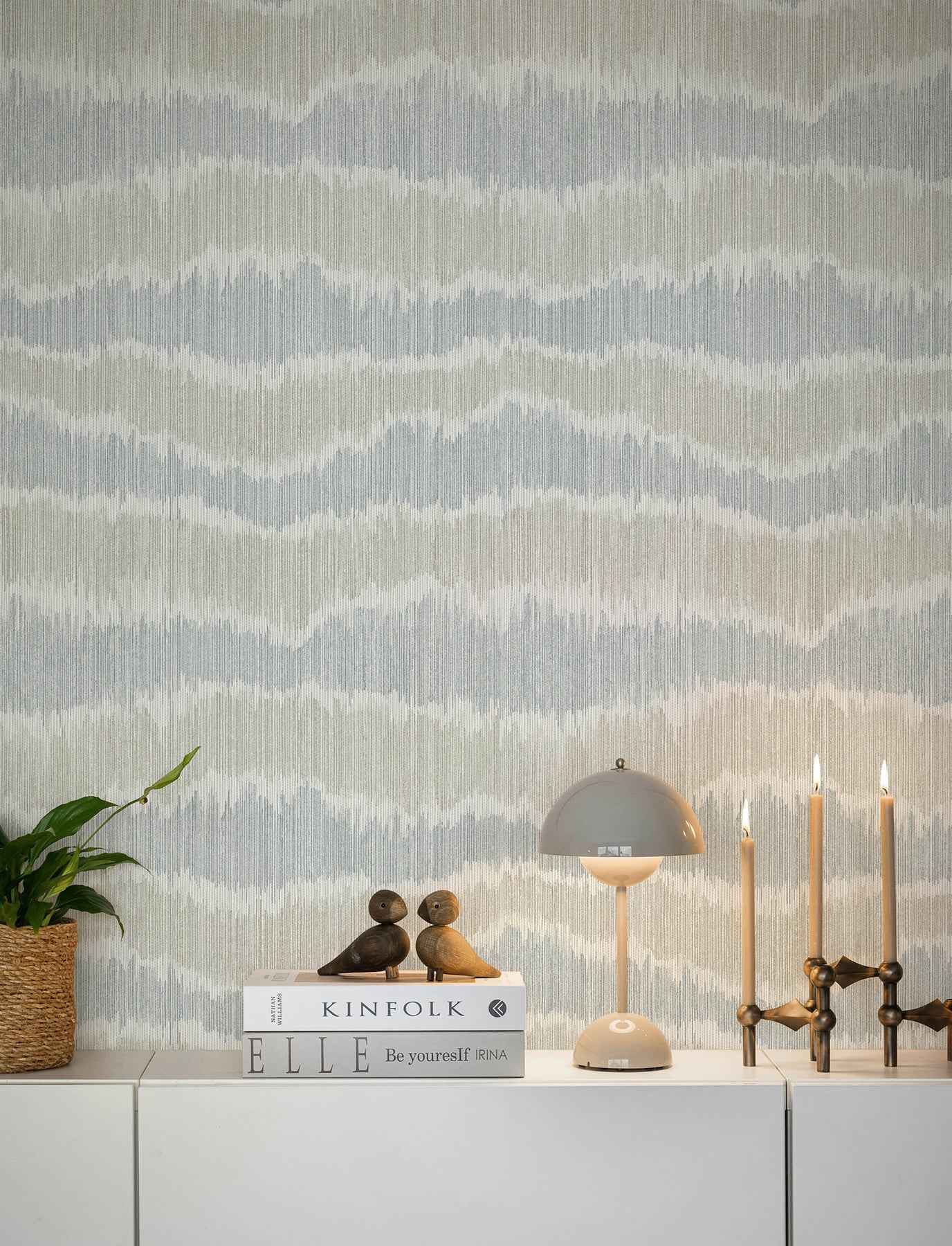 Wiggle Sky Blue Ikat Stripe Wallpaper - York Wallcoverings - 4197-27865 - York Wallcoverings Wallpaper