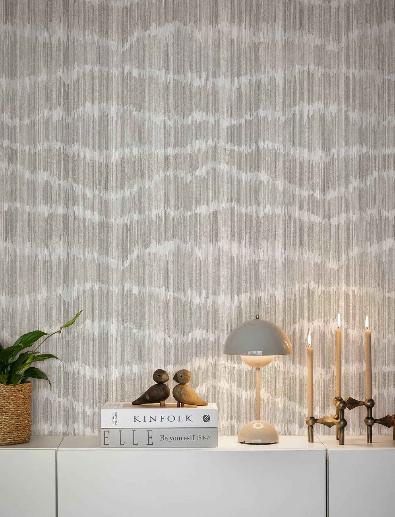 Wiggle Grey Ikat Stripe Wallpaper - York Wallcoverings - 4197-27868 - York Wallcoverings Wallpaper