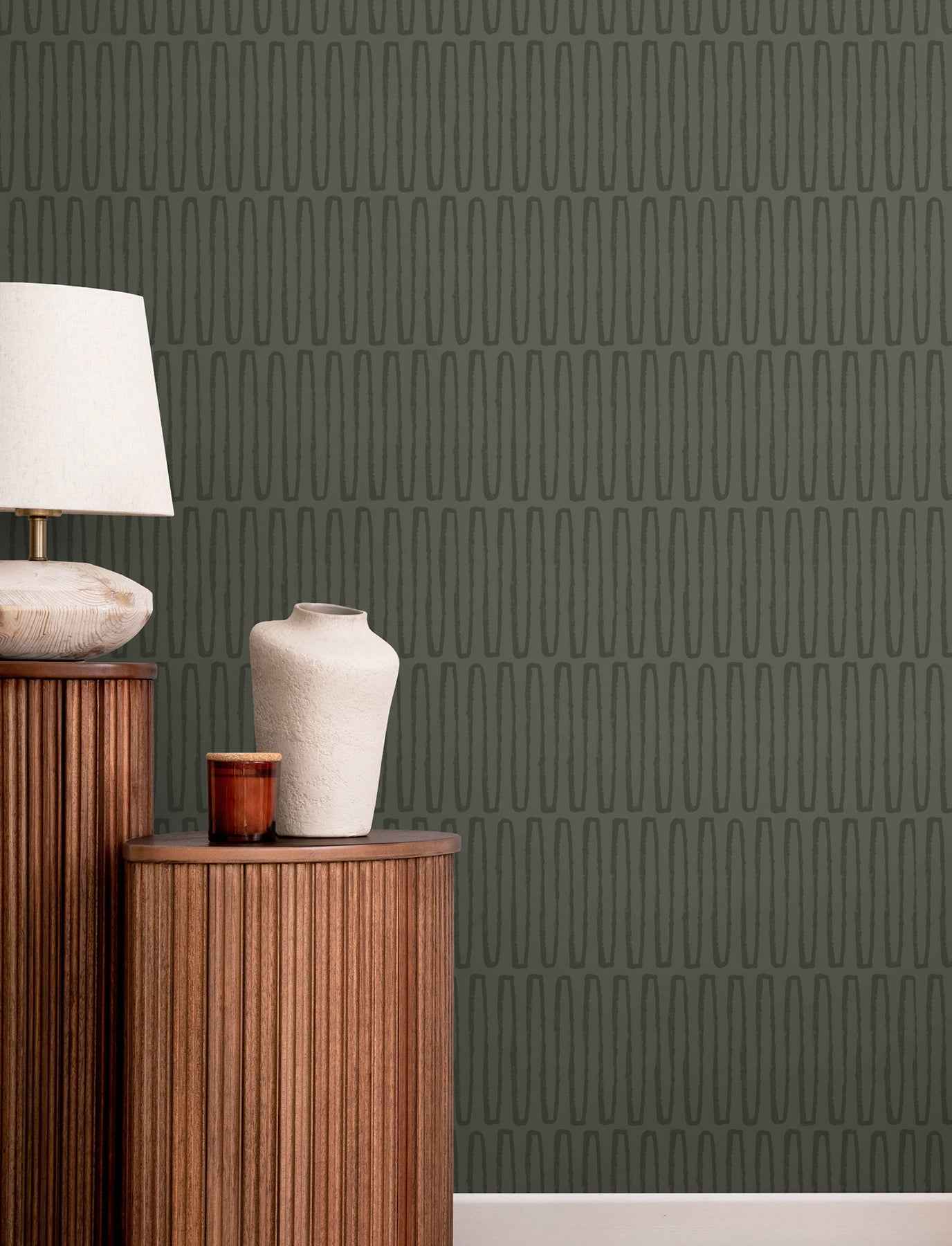 Lars Green Retro Wave Wallpaper - York Wallcoverings - 4197-27869 - York Wallcoverings Wallpaper