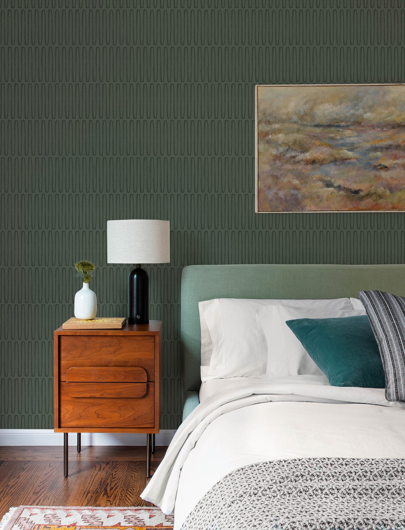 lars-green-retro-wave-wallpaper-york-wallcoverings-4197-27869 - York Wallcoverings Wallpaper