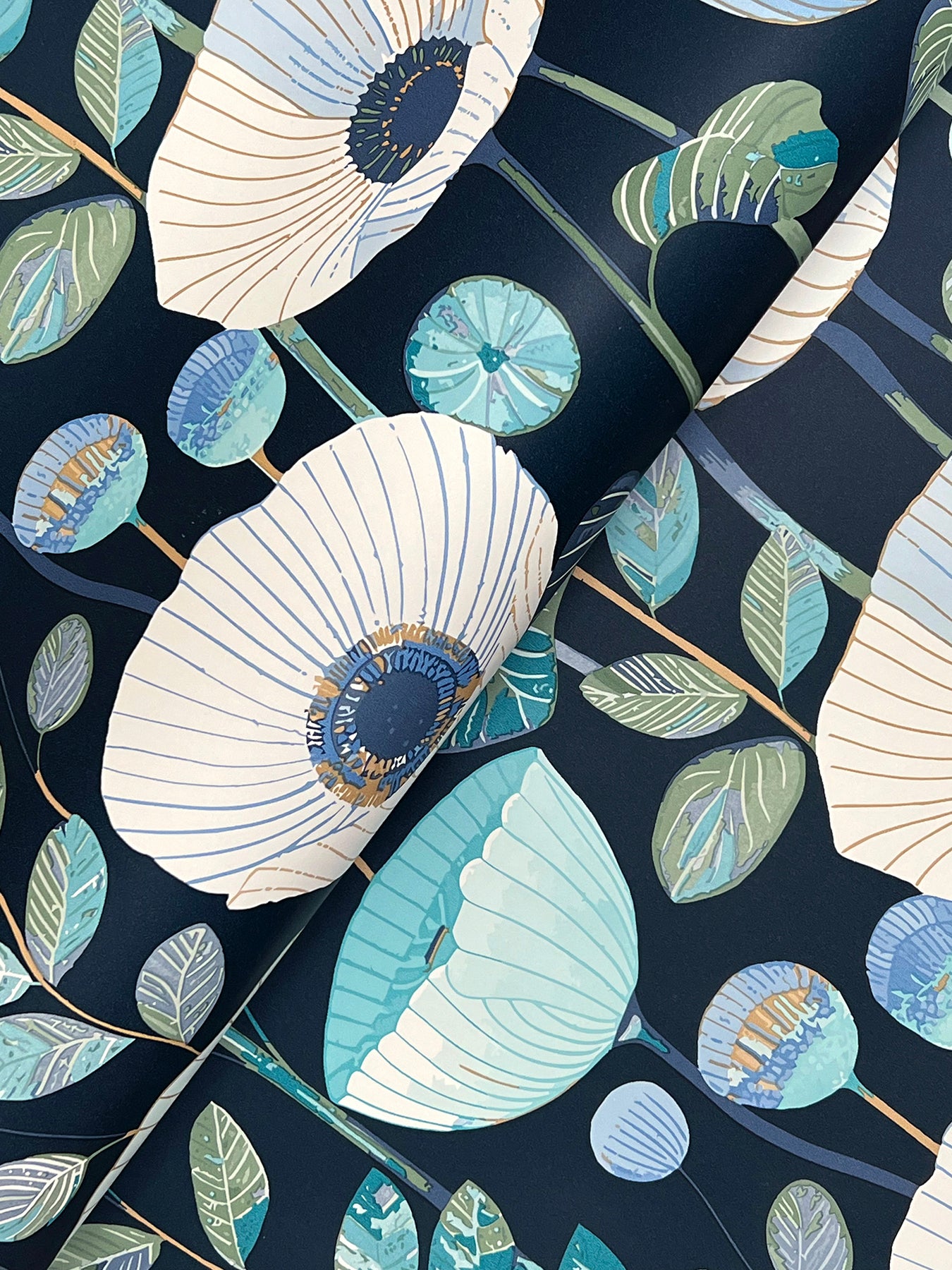 mindra-indigo-floral-trail-wallpaper-york-wallcoverings-4197-27871 - York Wallcoverings Wallpaper