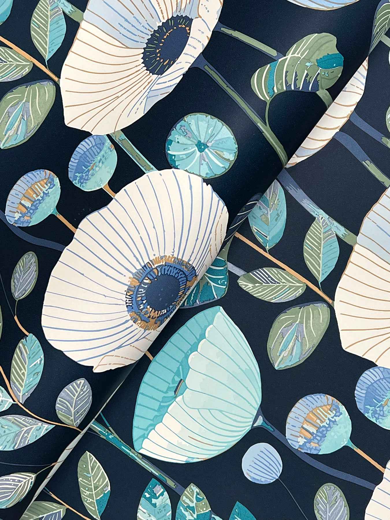 Mindra Indigo Floral Trail Wallpaper - York Wallcoverings - 4197-27871 - York Wallcoverings Wallpaper