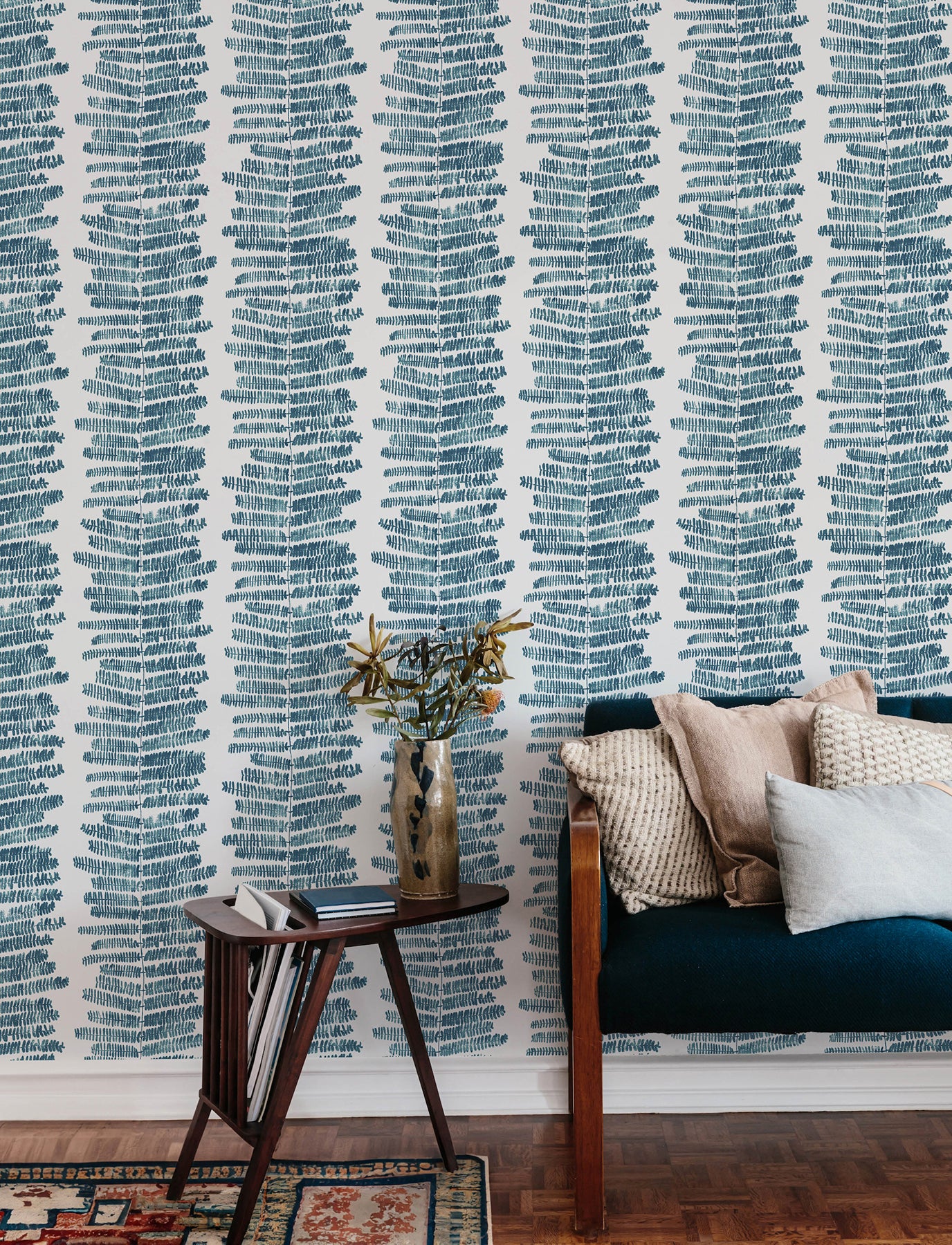 lumis-blue-fern-stripe-wallpaper-york-wallcoverings-4197-27876 - York Wallcoverings Wallpaper