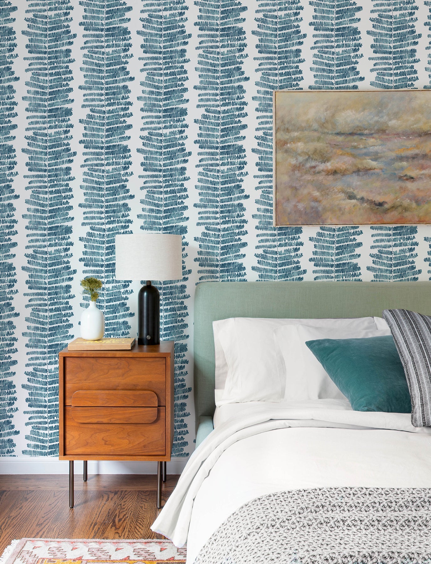 lumis-blue-fern-stripe-wallpaper-york-wallcoverings-4197-27876 - York Wallcoverings Wallpaper