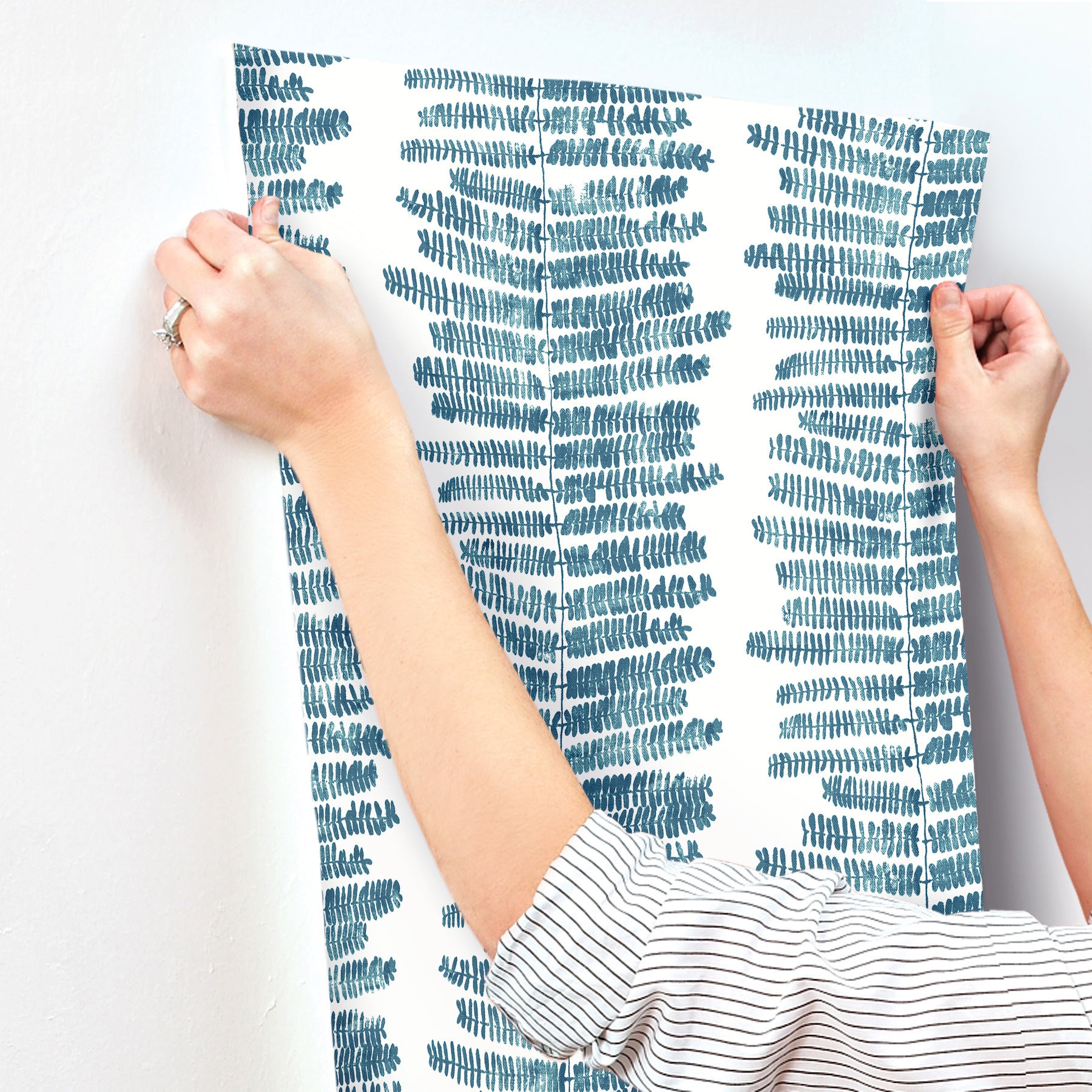 lumis-blue-fern-stripe-wallpaper-york-wallcoverings-4197-27876 - York Wallcoverings Wallpaper