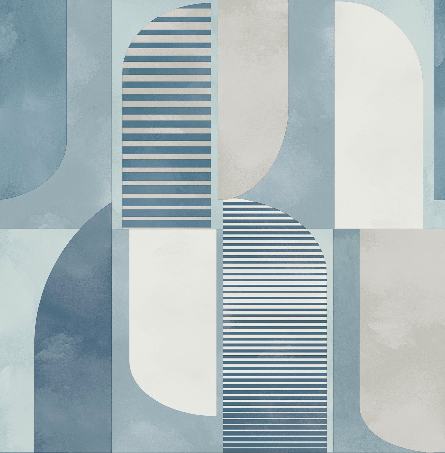 otto-blue-abstract-geometric-wallpaper-york-wallcoverings-4197-27880 - York Wallcoverings Wallpaper