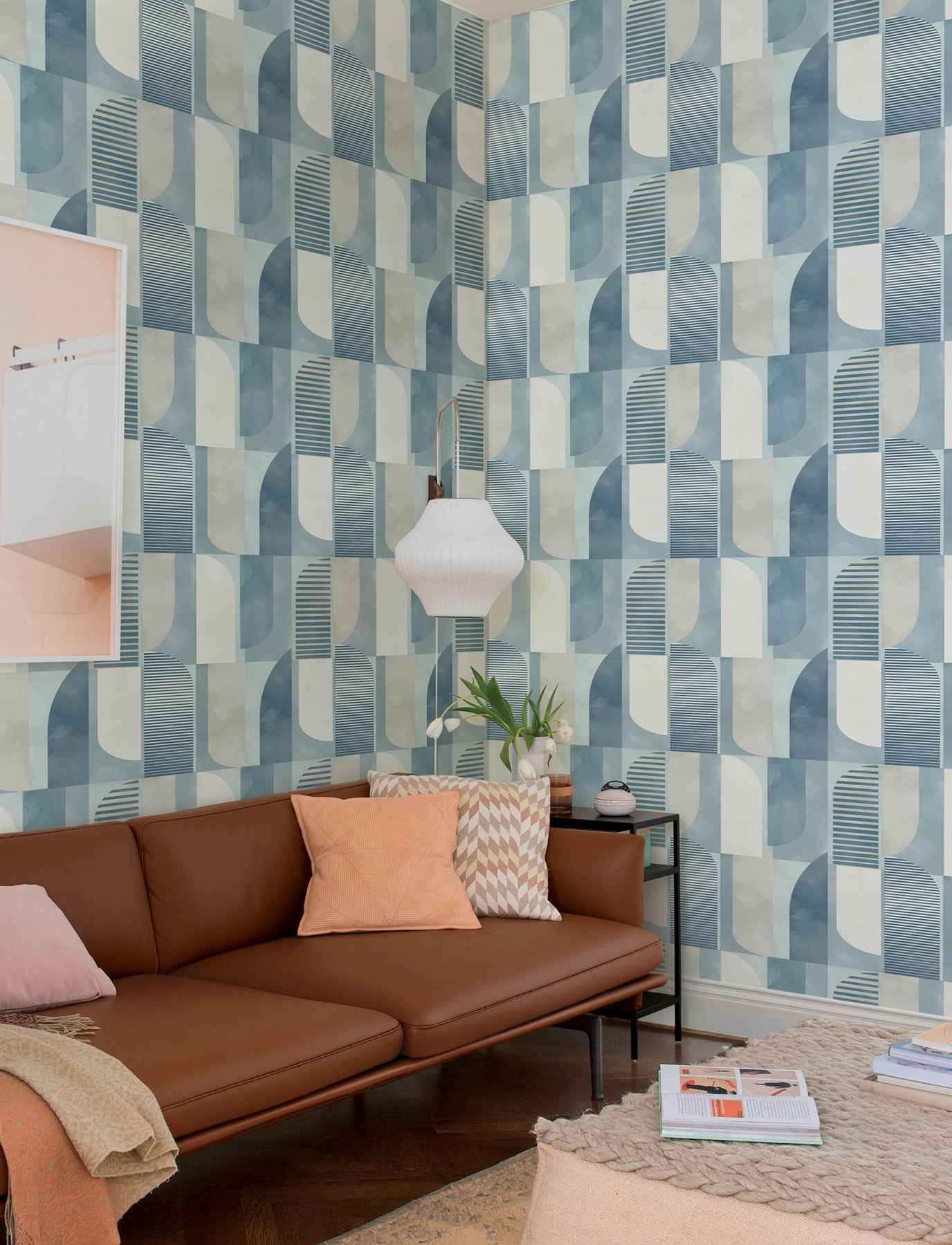 Otto Blue Abstract Geometric Wallpaper - York Wallcoverings - 4197-27880 - York Wallcoverings Wallpaper