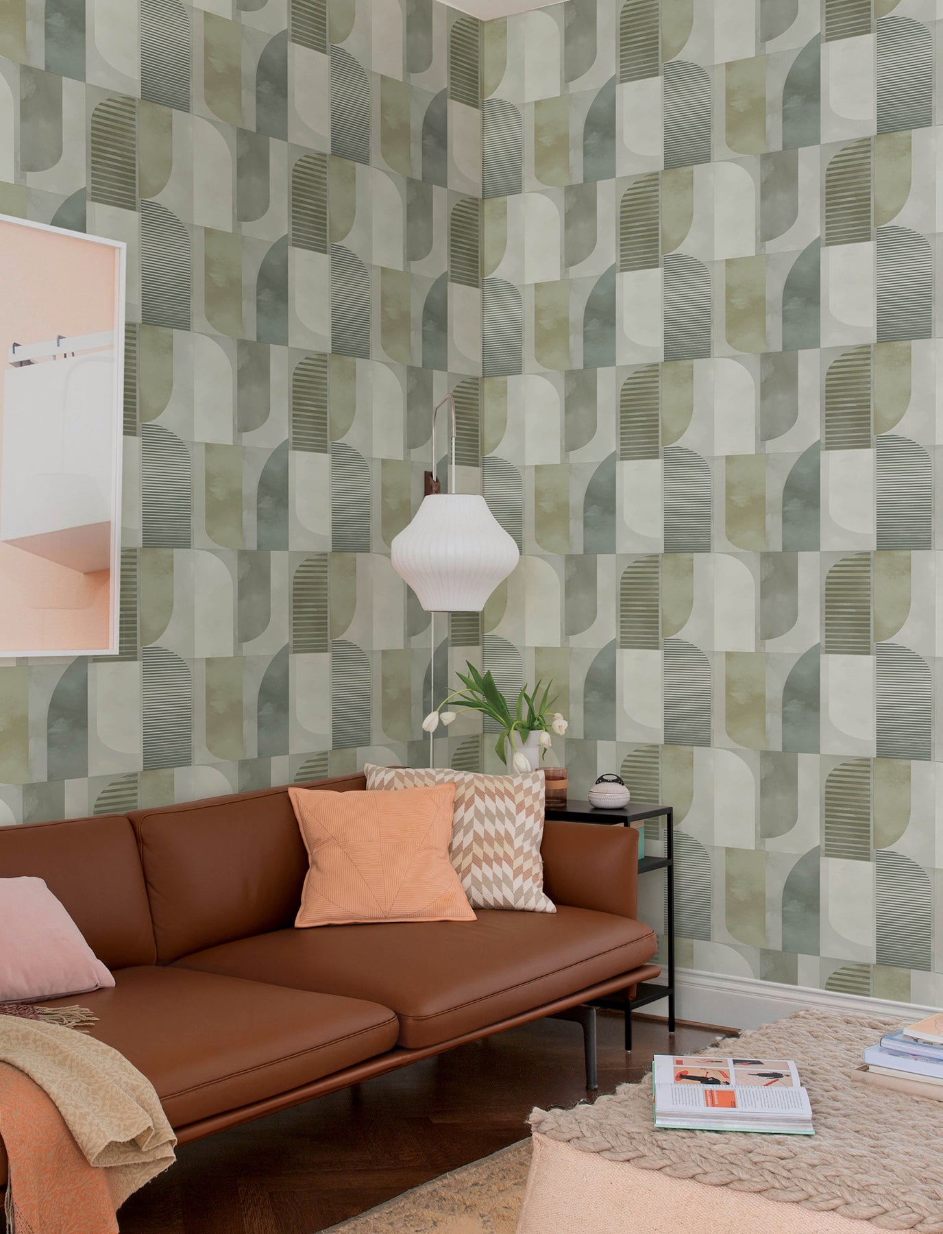 otto-green-abstract-geometric-wallpaper-york-wallcoverings-4197-27881 - York Wallcoverings Wallpaper