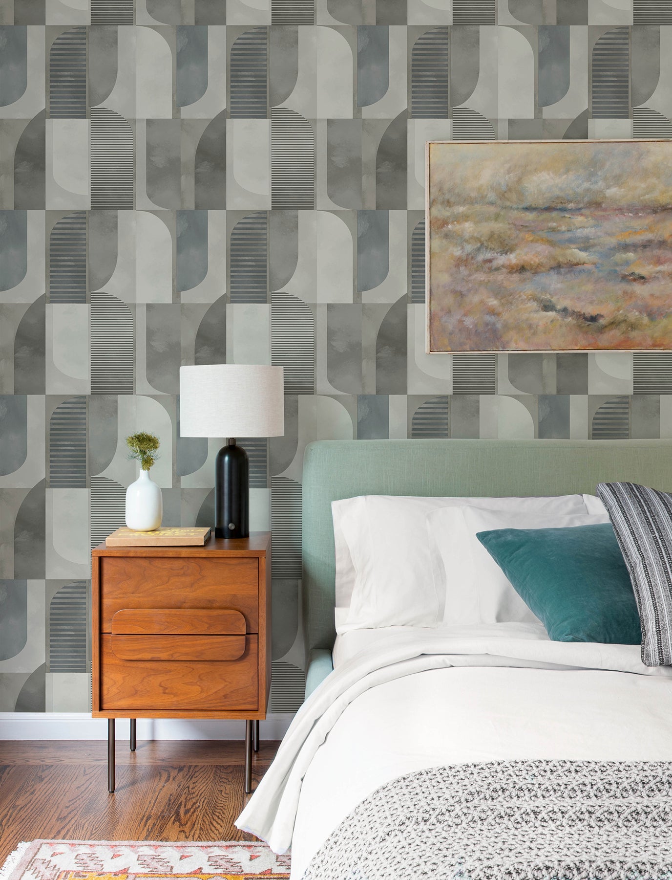 otto-slate-abstract-geometric-wallpaper-york-wallcoverings-4197-27883 - York Wallcoverings Wallpaper