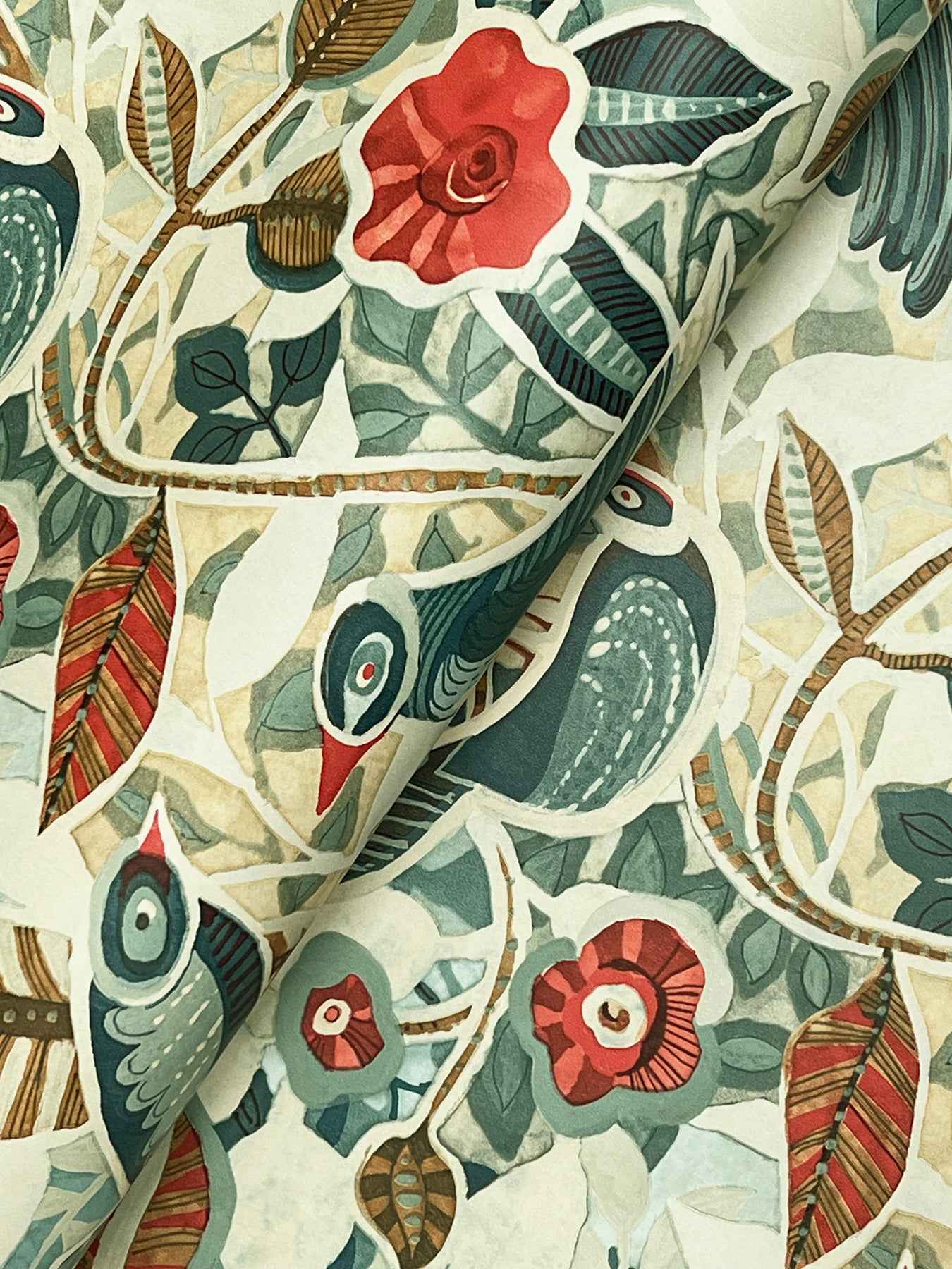 Manette Turquoise Birds in the Bush Wallpaper - York Wallcoverings - 4197-27884 - York Wallcoverings Wallpaper
