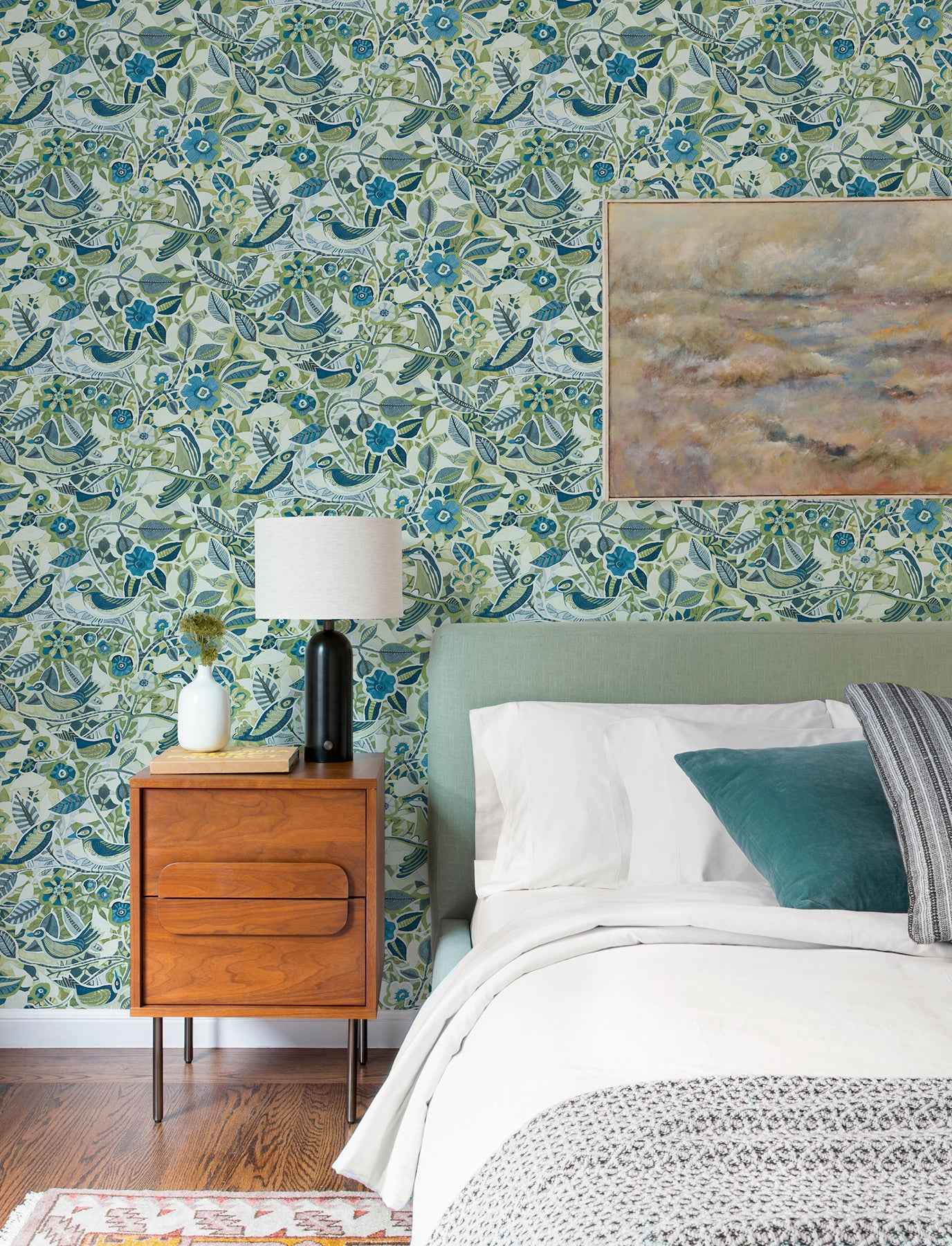 Manette Green Birds in the Bush Wallpaper - York Wallcoverings - 4197-27885 - York Wallcoverings Wallpaper