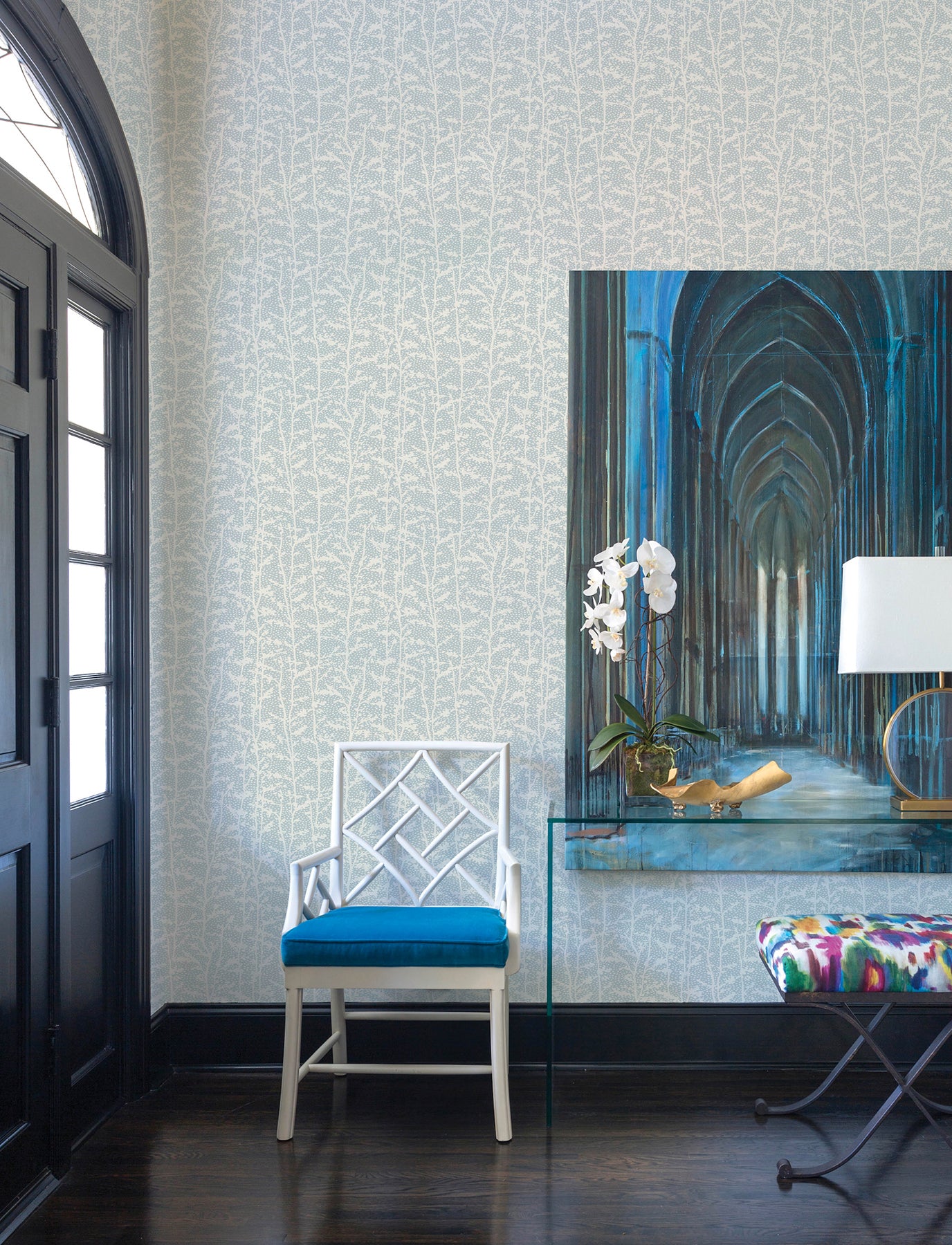 layton-light-blue-climbing-vines-wallpaper-york-wallcoverings-4197-83750 - York Wallcoverings Wallpaper