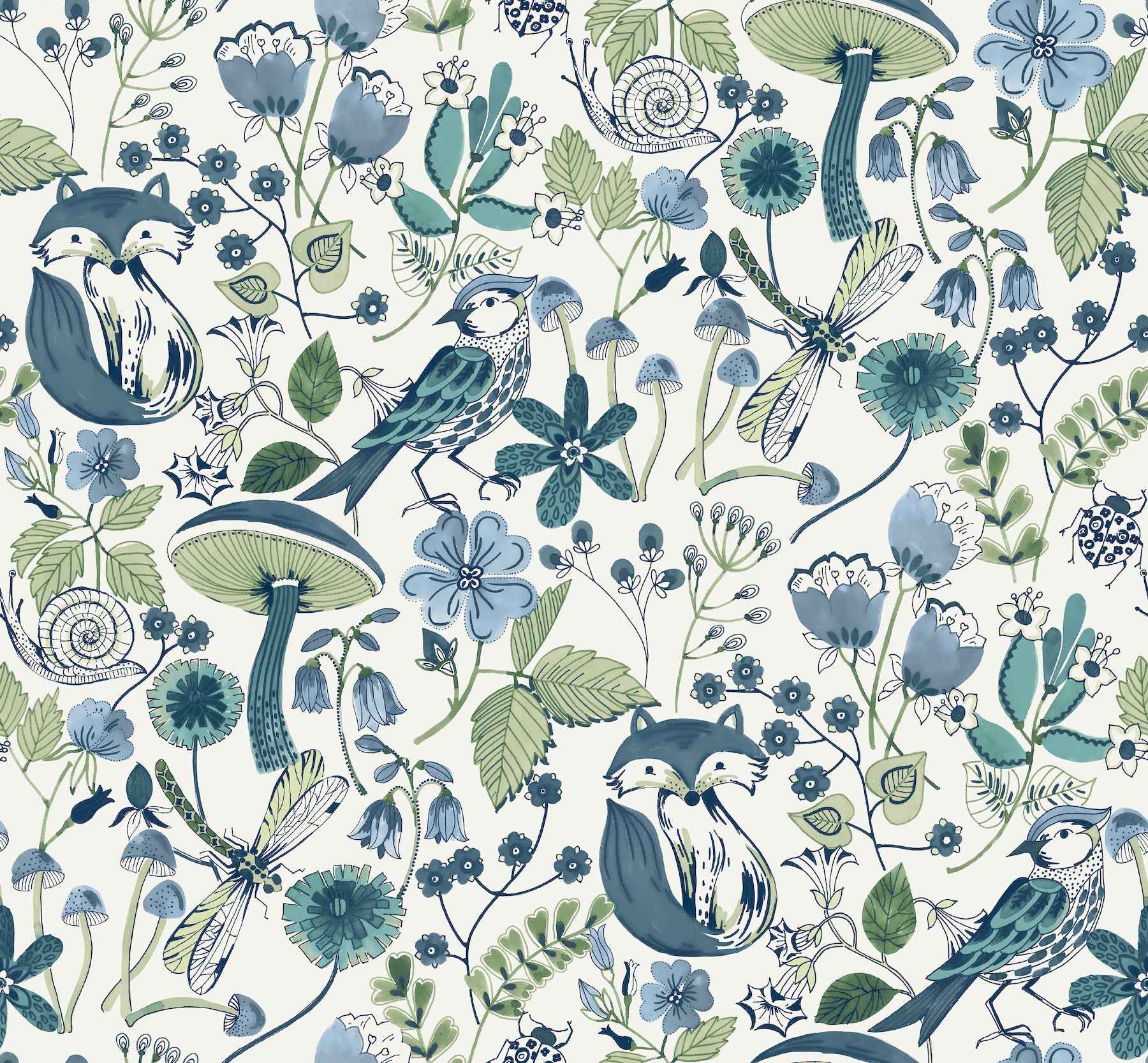 Wonder Teal Woodland Animals Wallpaper - York Wallcoverings - 4197-83759 - York Wallcoverings Wallpaper
