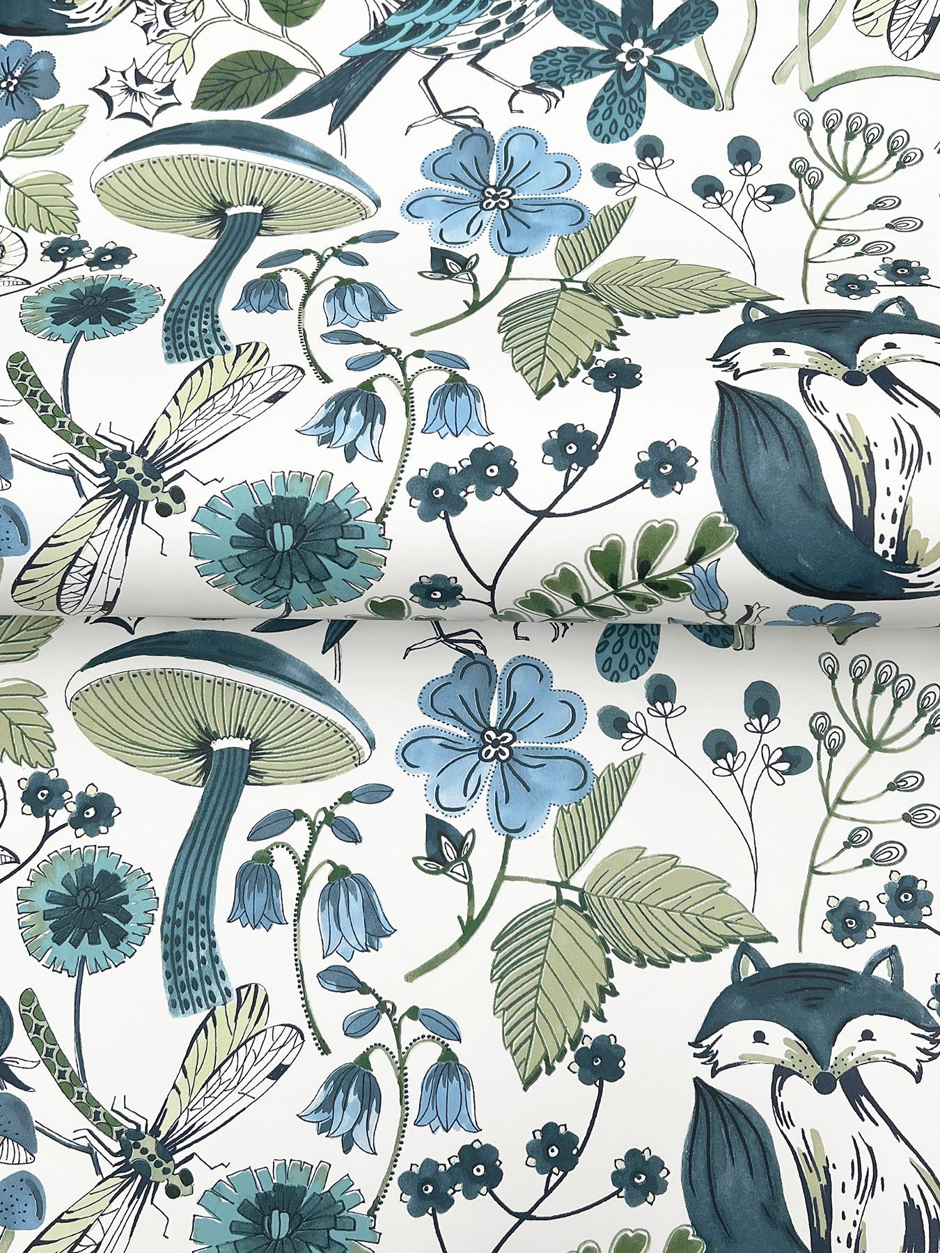 wonder-teal-woodland-animals-wallpaper-york-wallcoverings-4197-83759 - York Wallcoverings Wallpaper