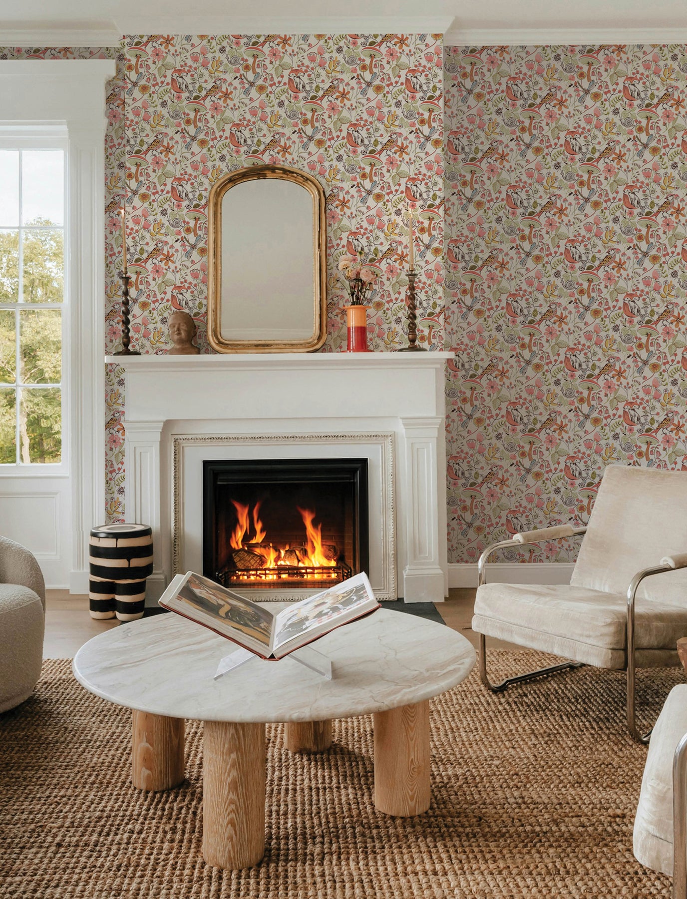 wonder-orange-woodland-animals-wallpaper-york-wallcoverings-4197-83760 - York Wallcoverings Wallpaper