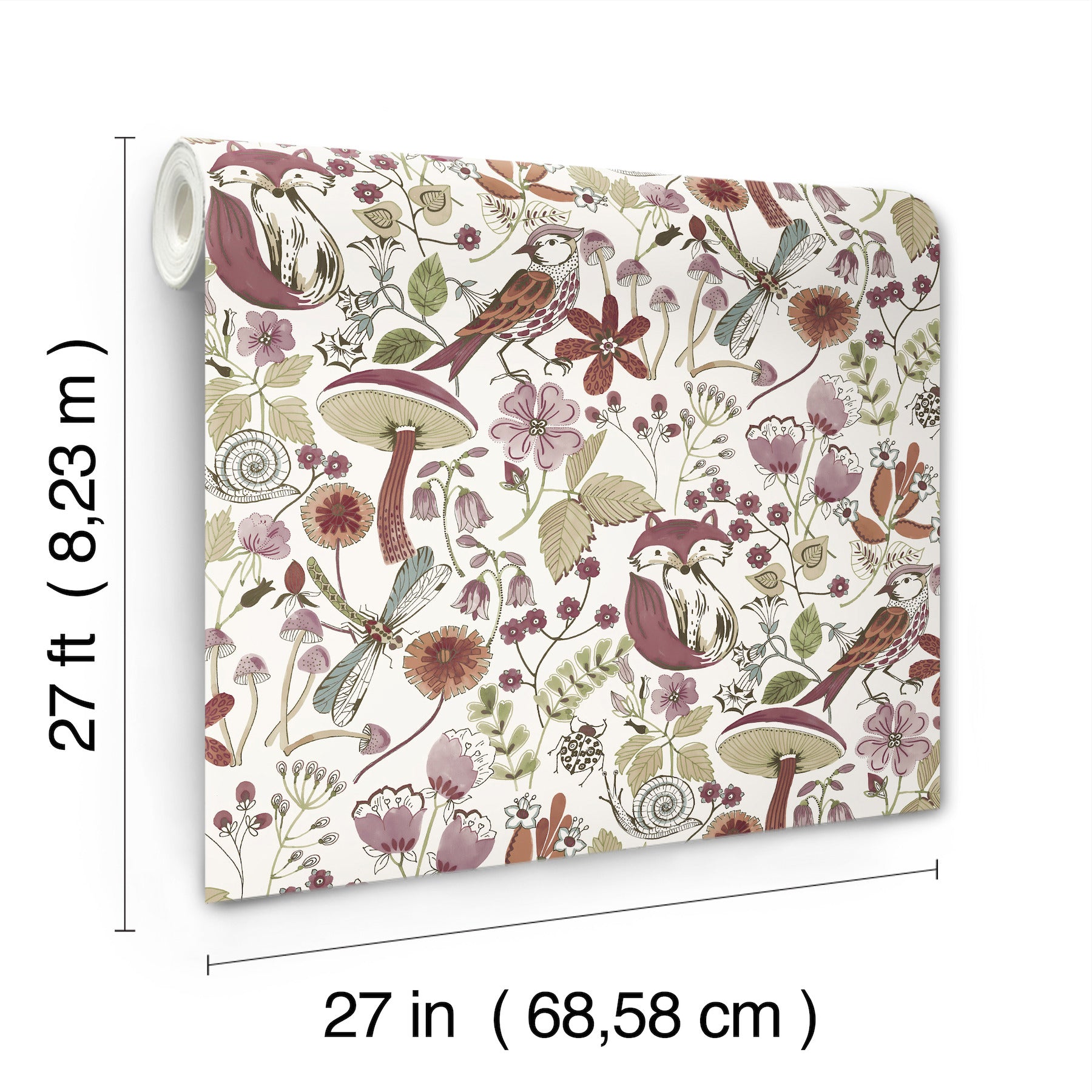 wonder-plum-woodland-animals-wallpaper-york-wallcoverings-4197-83761 - York Wallcoverings Wallpaper
