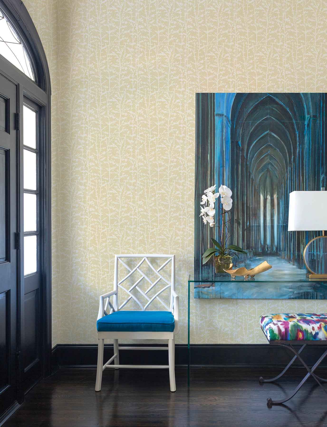 Layton Butter Climbing Vines Wallpaper - York Wallcoverings - 4197-84001 - York Wallcoverings Wallpaper