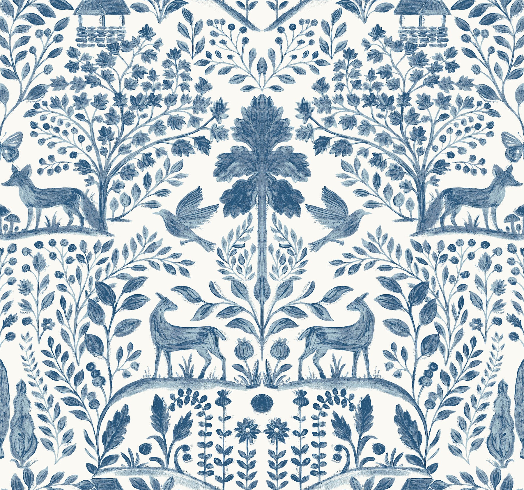 anoki-blue-scenic-woodlands-wallpaper-york-wallcoverings-4197-84003 - York Wallcoverings Wallpaper