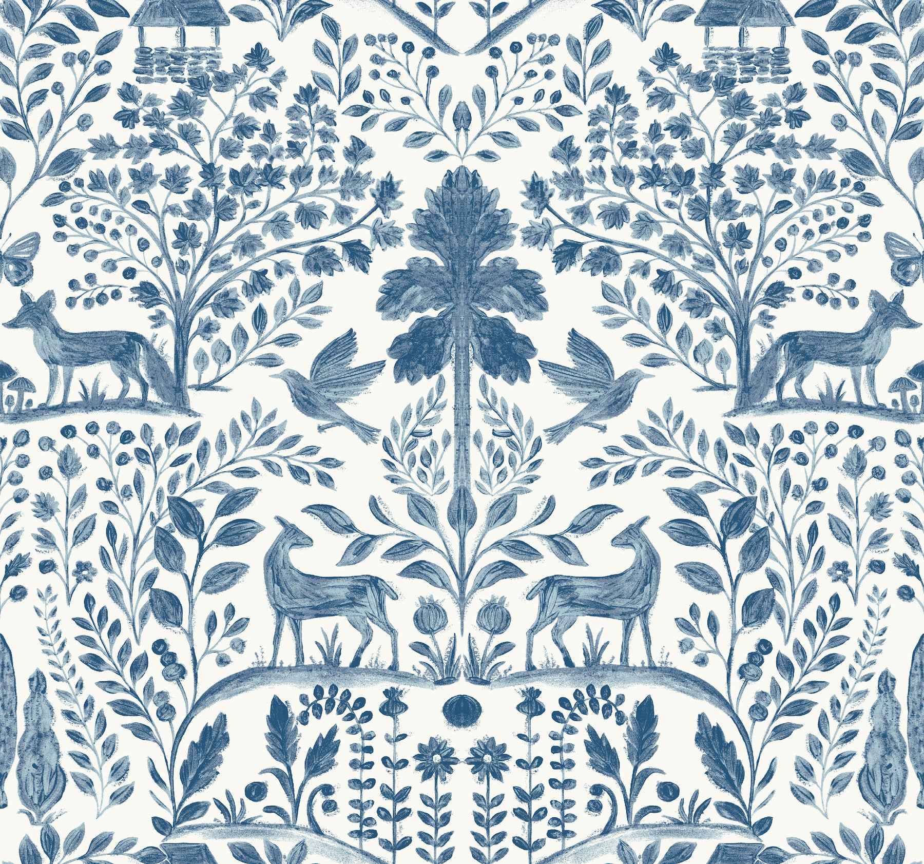 Anoki Blue Scenic Woodlands Wallpaper - York Wallcoverings - 4197-84003 - York Wallcoverings Wallpaper