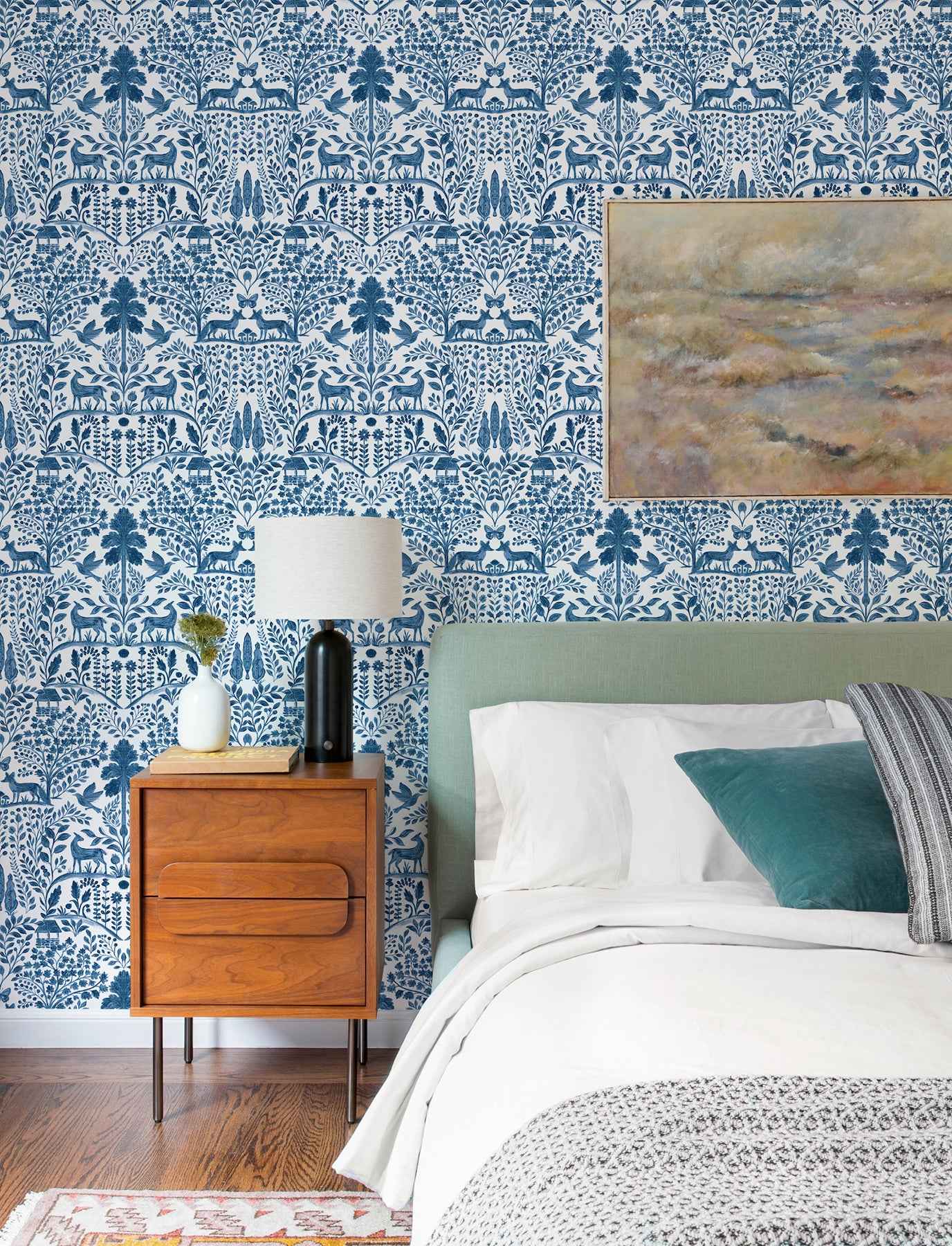 Anoki Blue Scenic Woodlands Wallpaper - York Wallcoverings - 4197-84003 - York Wallcoverings Wallpaper