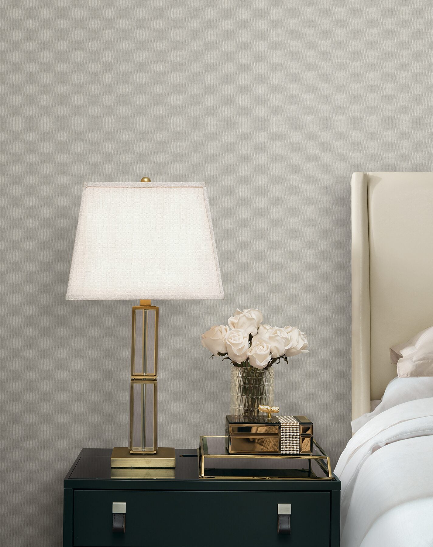 ripple-effect-taupe-petite-ogee-wallpaper-york-wallcoverings-cod0616 - York Wallcoverings Wallpaper