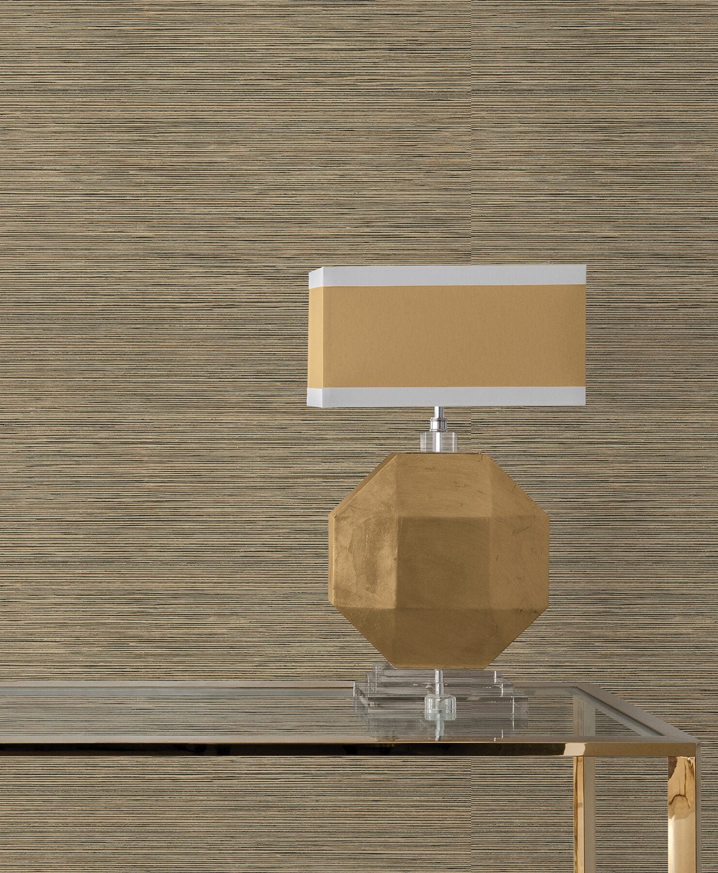 stacked-bamboo-chestnut-stripe-wallpaper-york-wallcoverings-cod0634n - York Wallcoverings Wallpaper