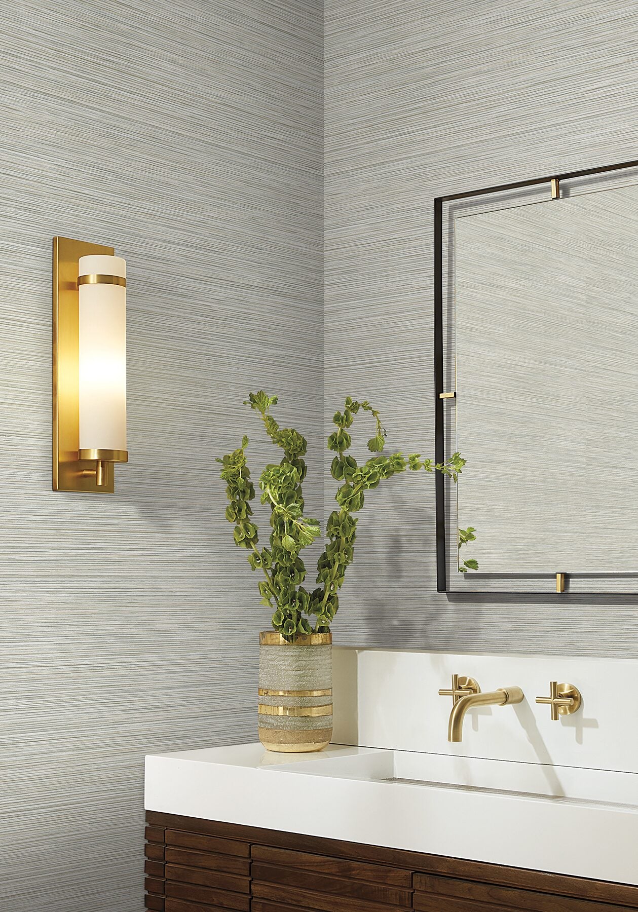 stacked-bamboo-off-white-stripe-wallpaper-york-wallcoverings-cod0636n - York Wallcoverings Wallpaper