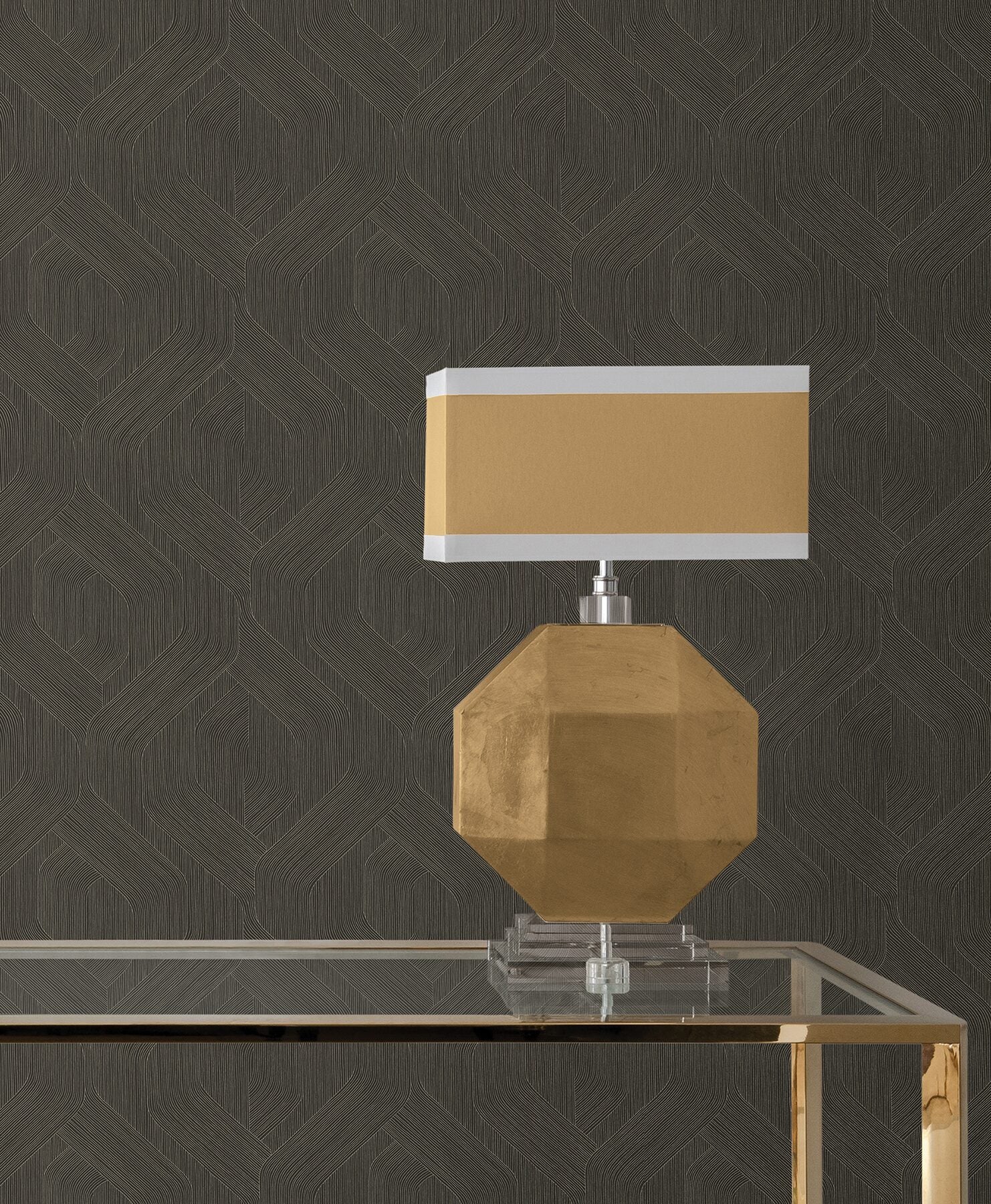 infinity-chocolate-ogee-wallpaper-york-wallcoverings-cod0639 - York Wallcoverings Wallpaper