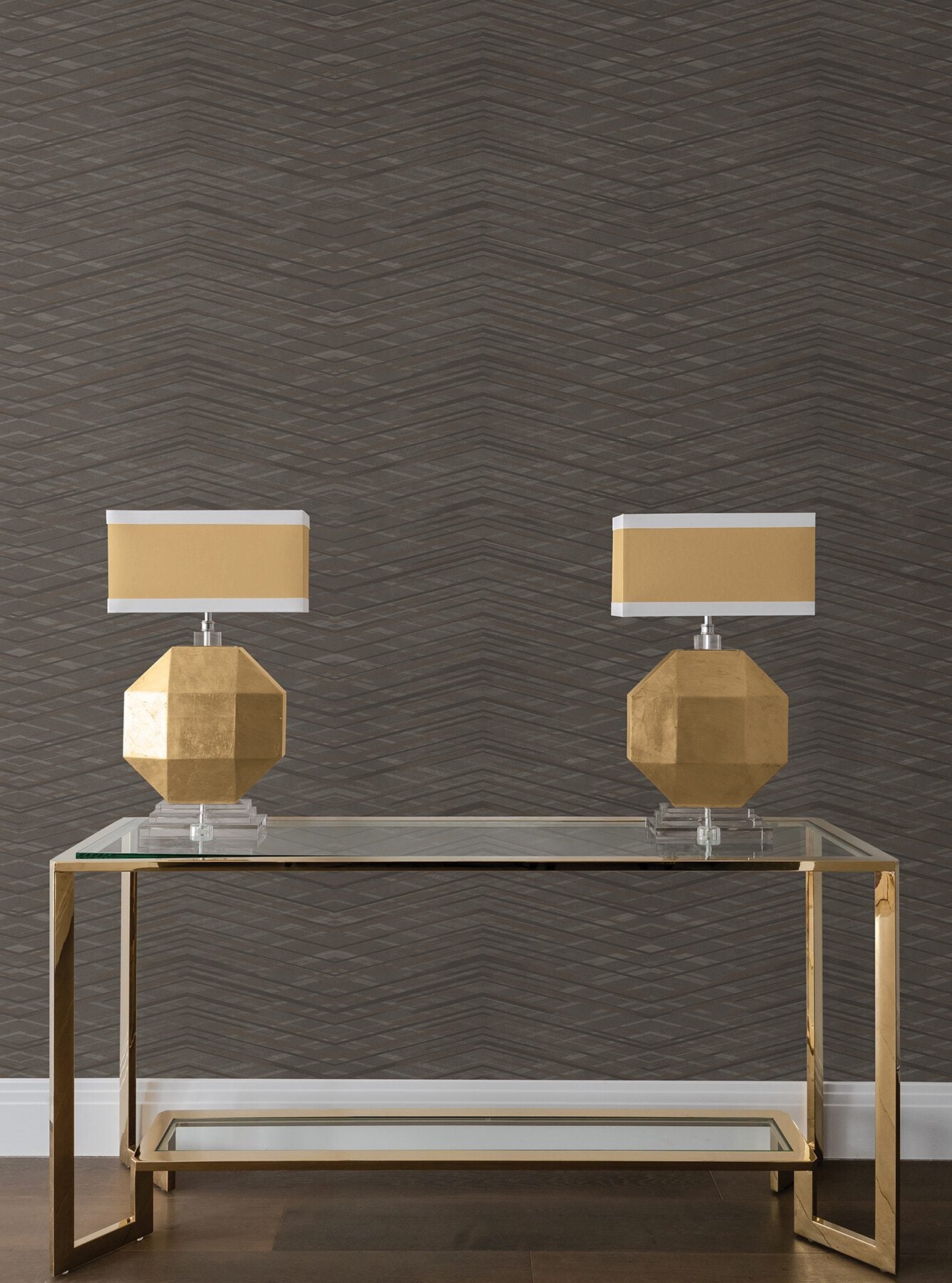 focal-point-chocolate-chevron-wallpaper-york-wallcoverings-cod0659 - York Wallcoverings Wallpaper
