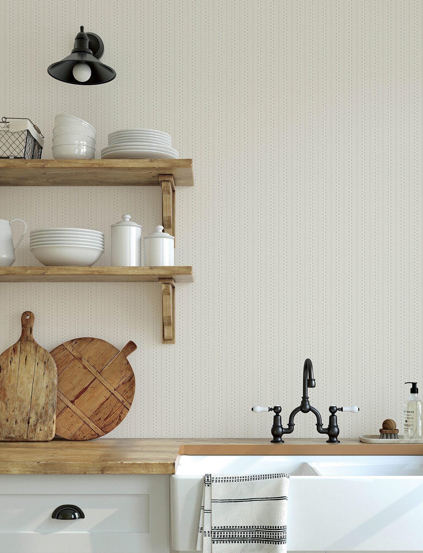 curtis-khaki-embellished-stripe-wallpaper-york-wallcoverings-4199-27781 - York Wallcoverings Wallpaper