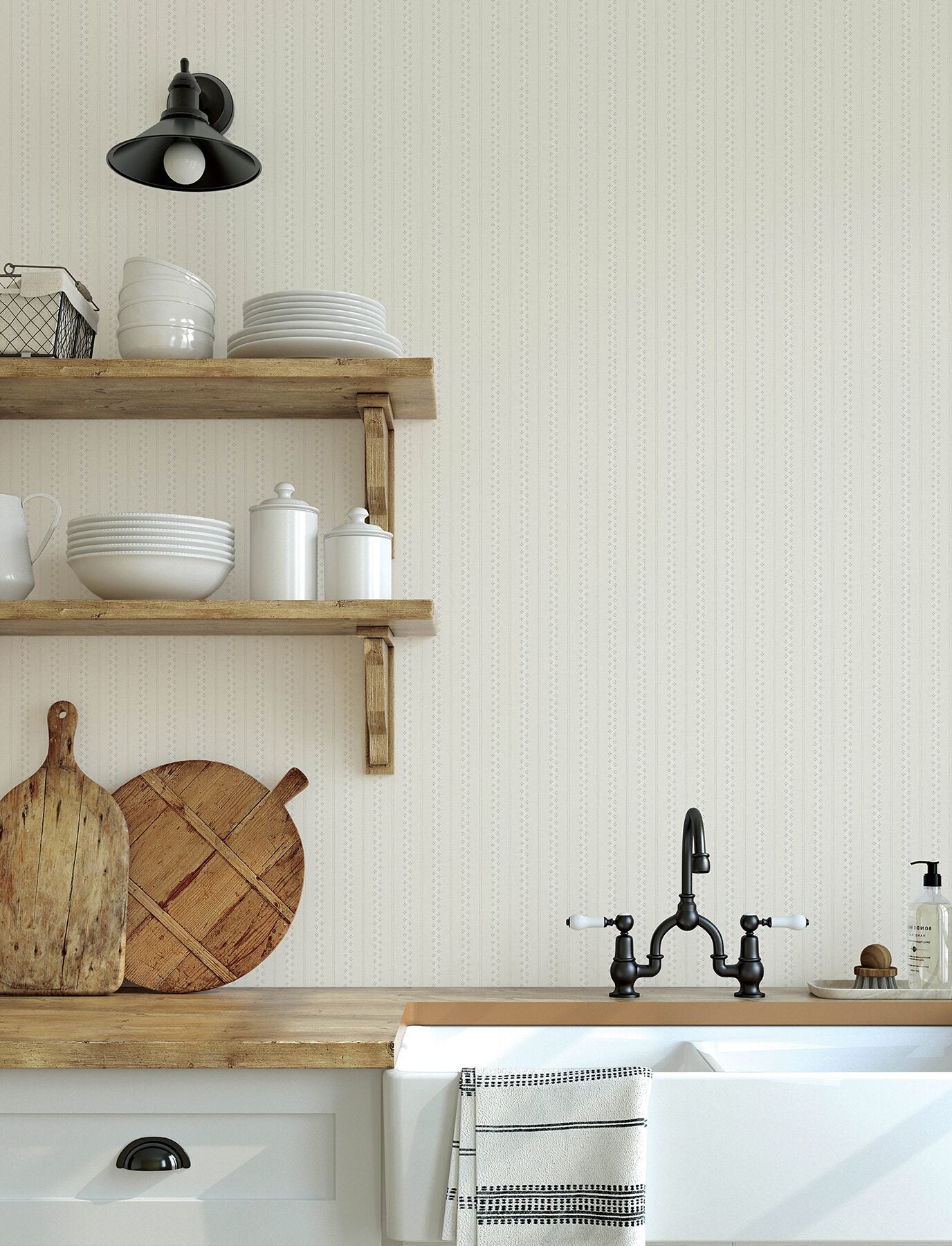 curtis-beige-embellished-stripe-wallpaper-york-wallcoverings-4199-27782 - York Wallcoverings Wallpaper