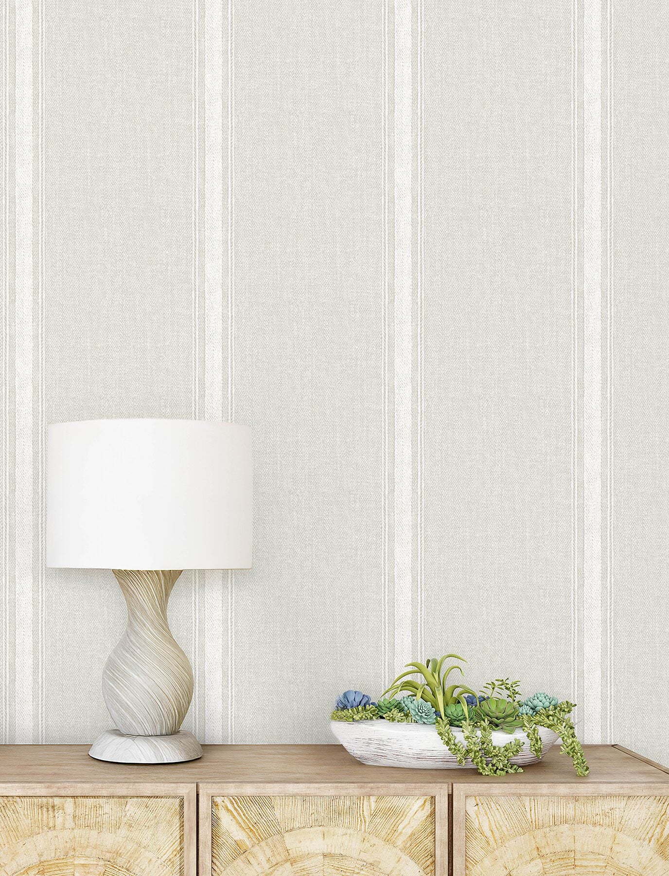 linette-beige-fabric-stripe-wallpaper-york-wallcoverings-4199-70070 - York Wallcoverings Wallpaper