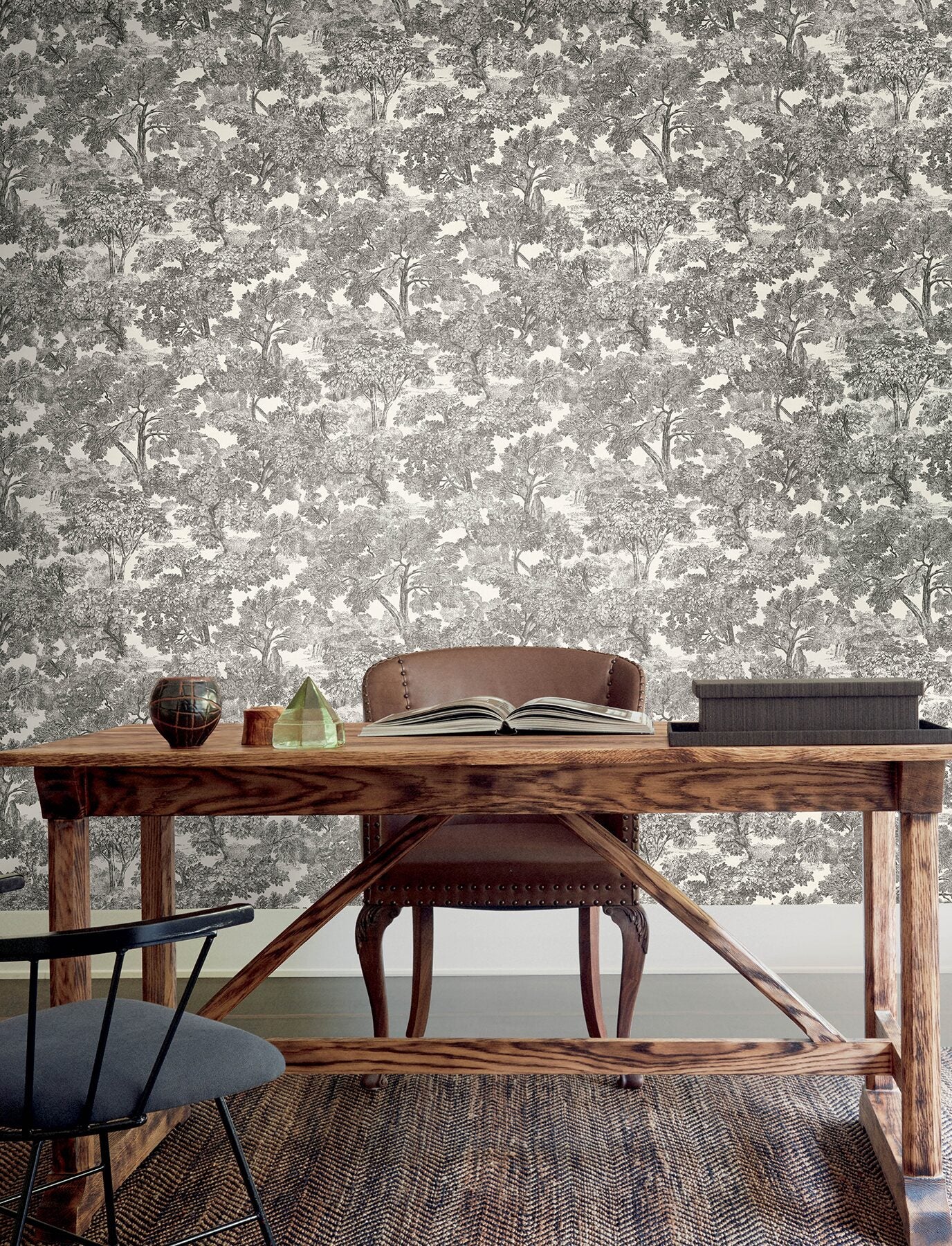 spinney-black-toile-wallpaper-york-wallcoverings-4199-72558 - York Wallcoverings Wallpaper