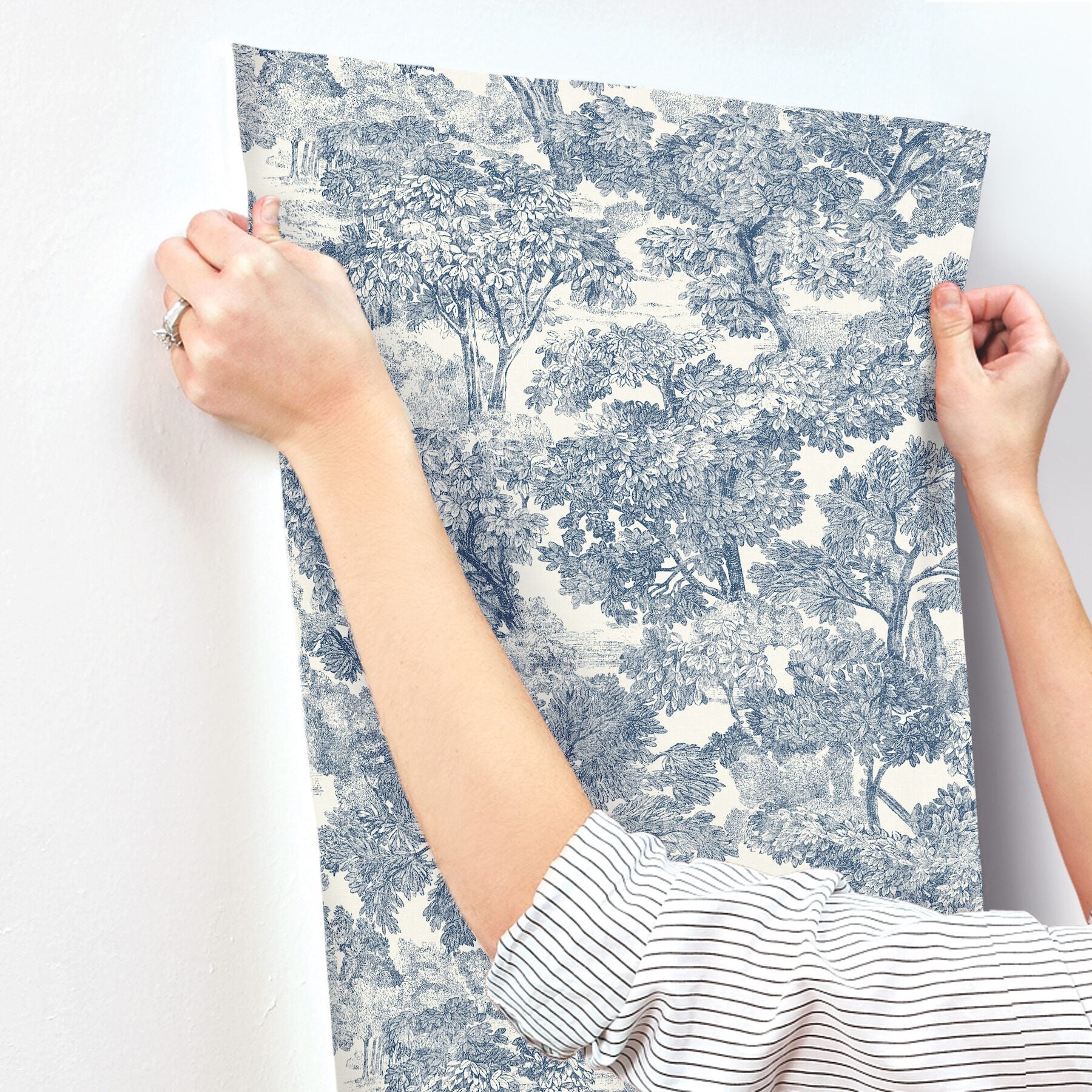 spinney-blue-toile-wallpaper-york-wallcoverings-4199-72559 - York Wallcoverings Wallpaper