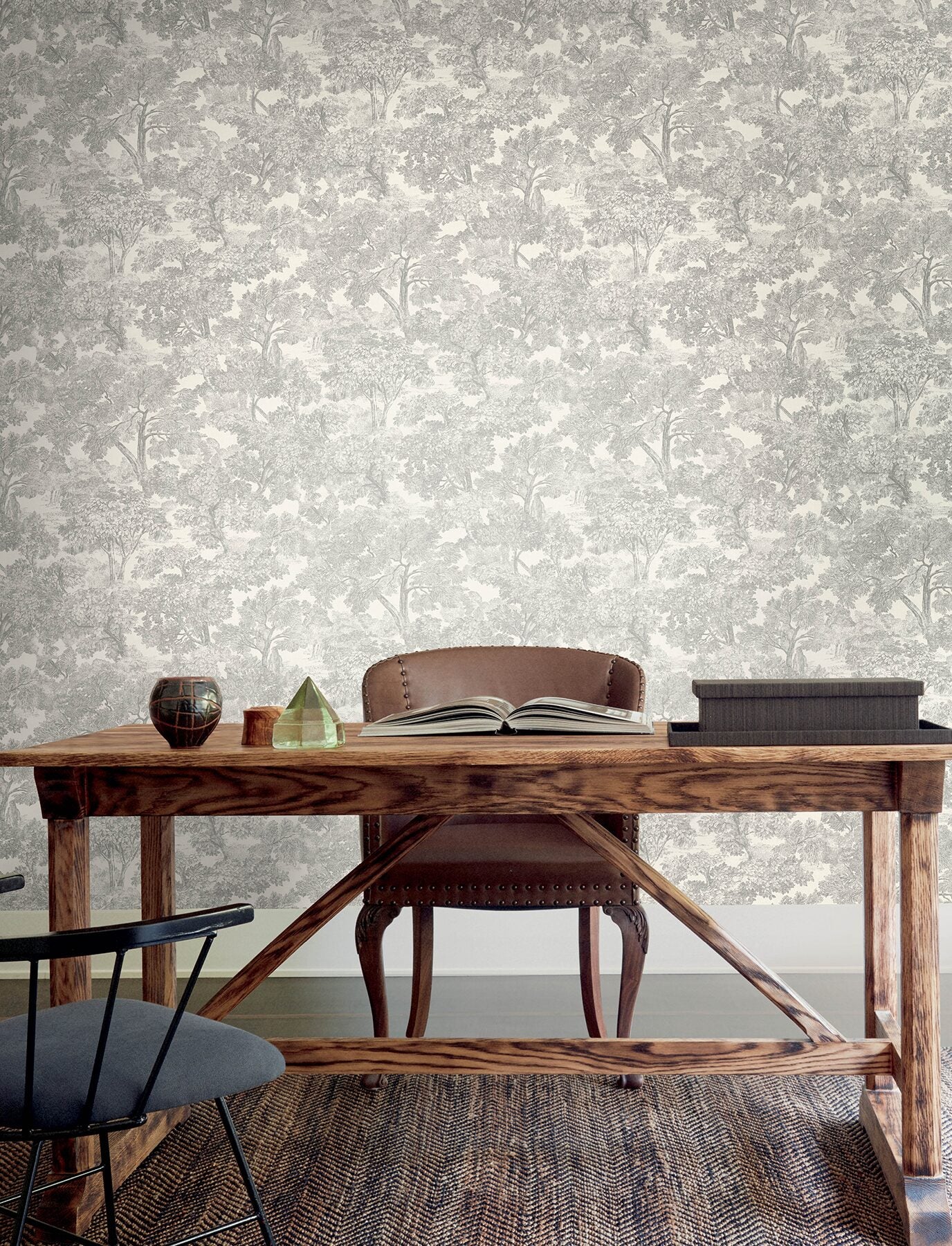 spinney-grey-toile-wallpaper-york-wallcoverings-4199-72560 - York Wallcoverings Wallpaper