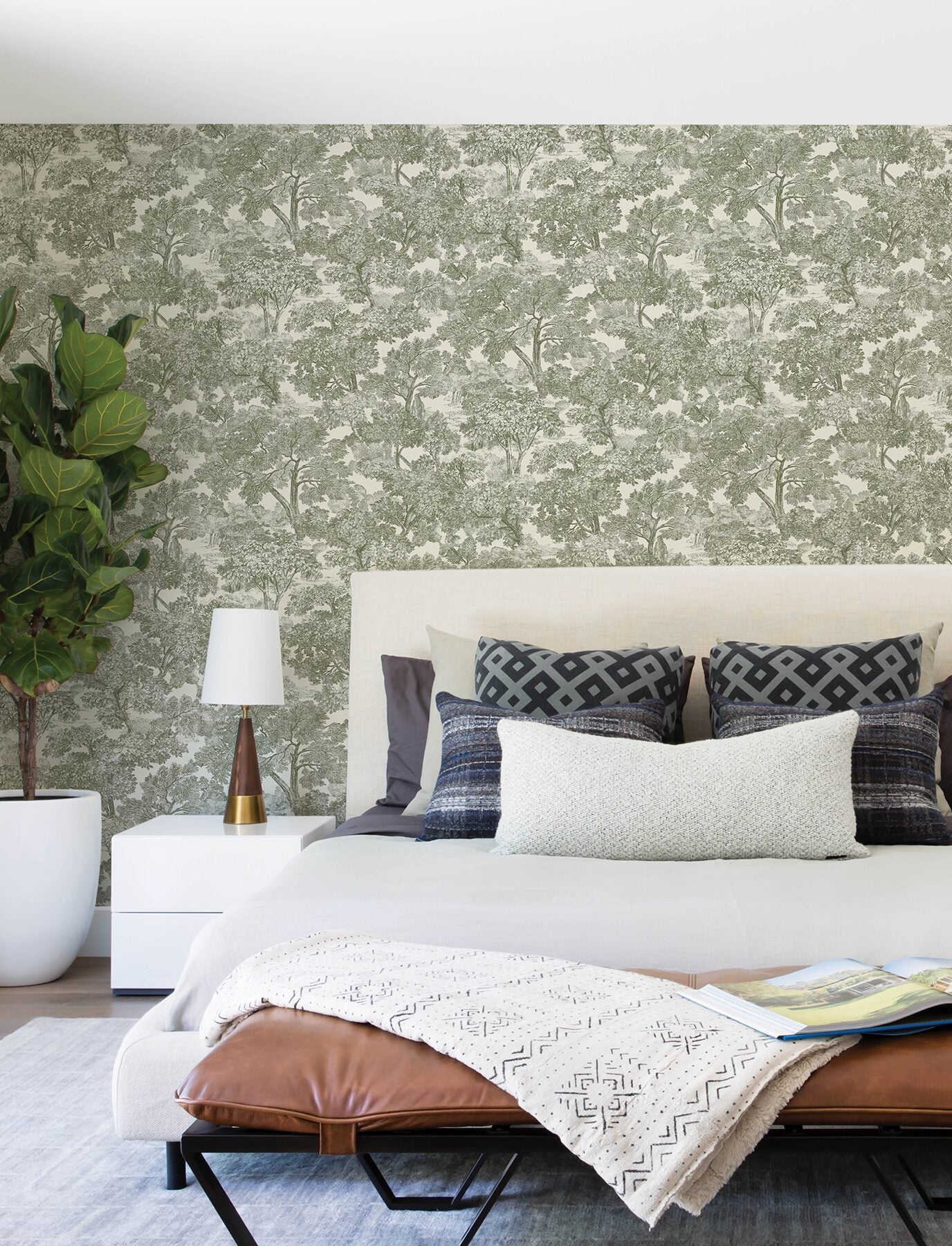 spinney-green-toile-wallpaper-york-wallcoverings-4199-72561 - York Wallcoverings Wallpaper