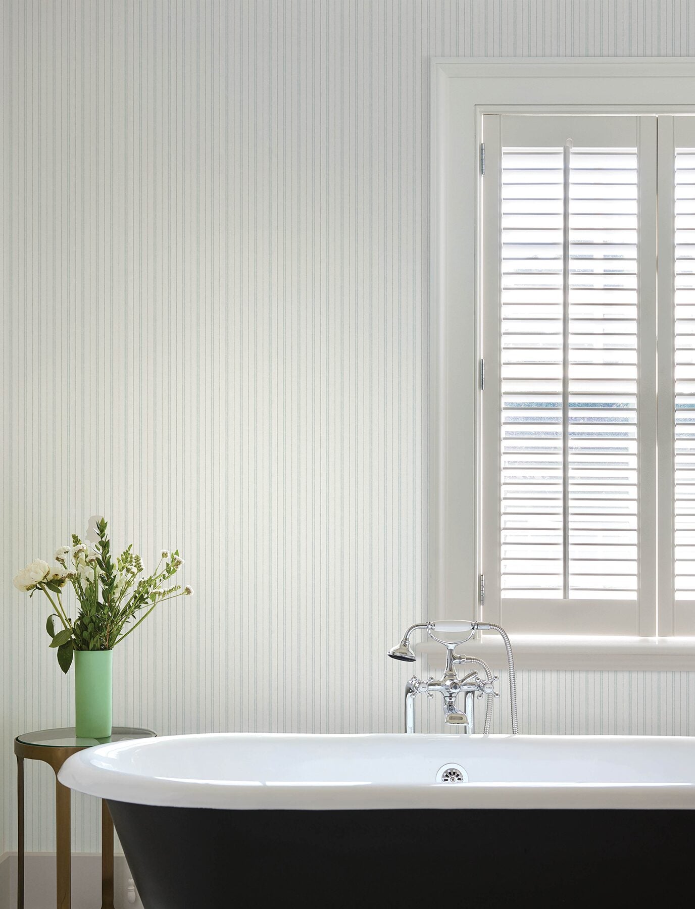 harville-aqua-double-stripe-wallpaper-york-wallcoverings-4199-83425 - York Wallcoverings Wallpaper