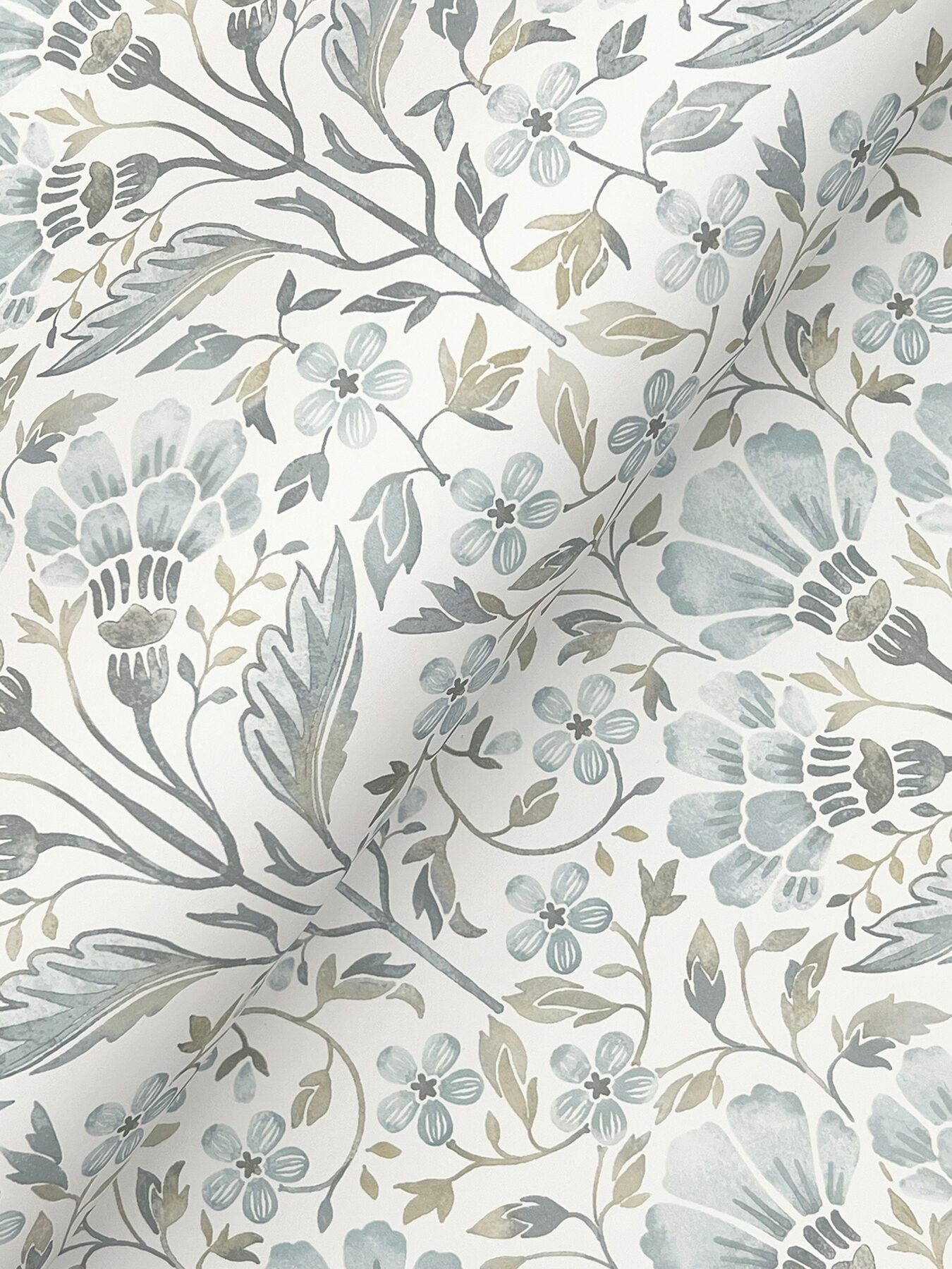 edith-light-blue-floral-damask-wallpaper-york-wallcoverings-4199-83704 - York Wallcoverings Wallpaper