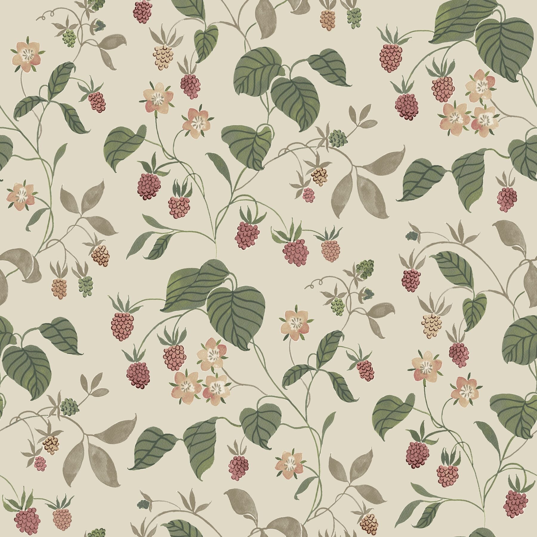 mercy-taupe-berry-vines-wallpaper-york-wallcoverings-4199-83717 - York Wallcoverings Wallpaper