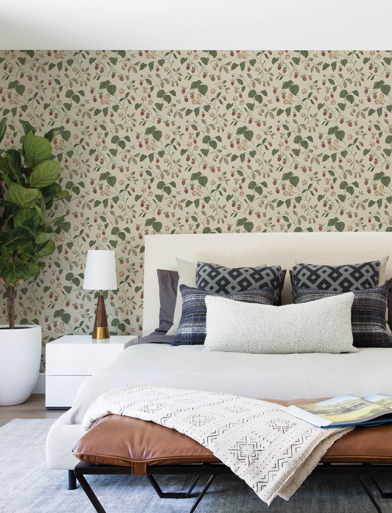 mercy-taupe-berry-vines-wallpaper-york-wallcoverings-4199-83717 - York Wallcoverings Wallpaper