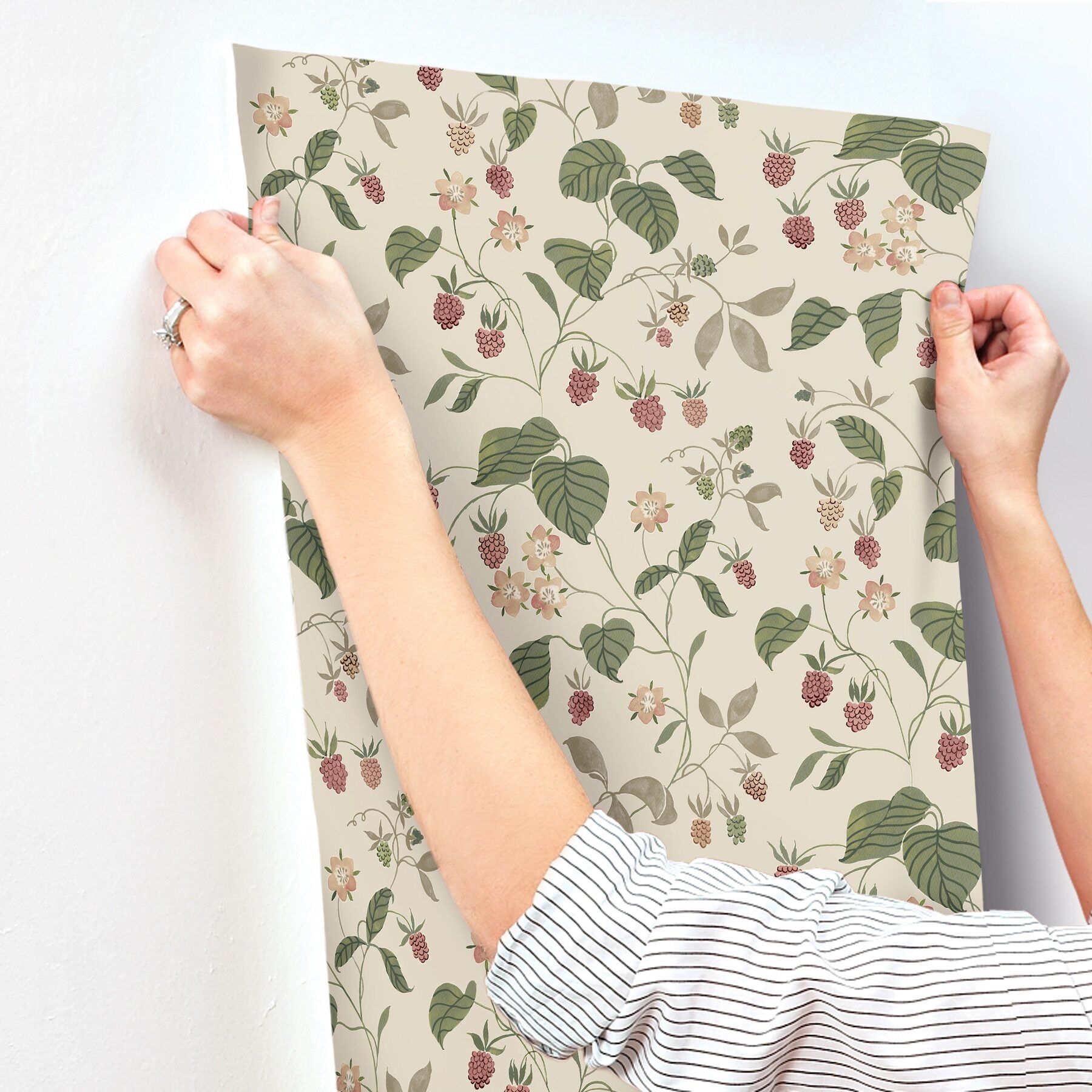 mercy-taupe-berry-vines-wallpaper-york-wallcoverings-4199-83717 - York Wallcoverings Wallpaper