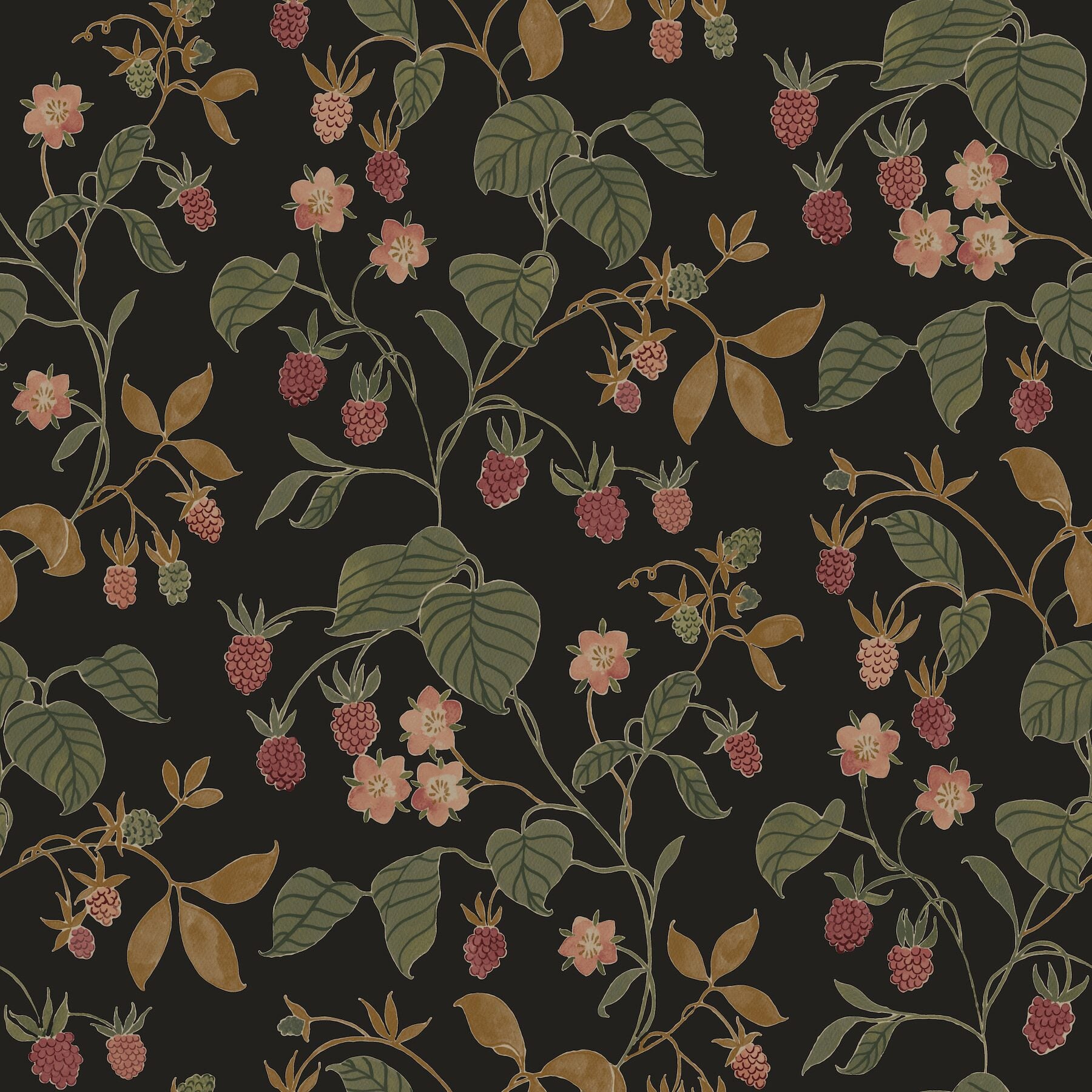 mercy-black-berry-vines-wallpaper-york-wallcoverings-4199-83718 - York Wallcoverings Wallpaper