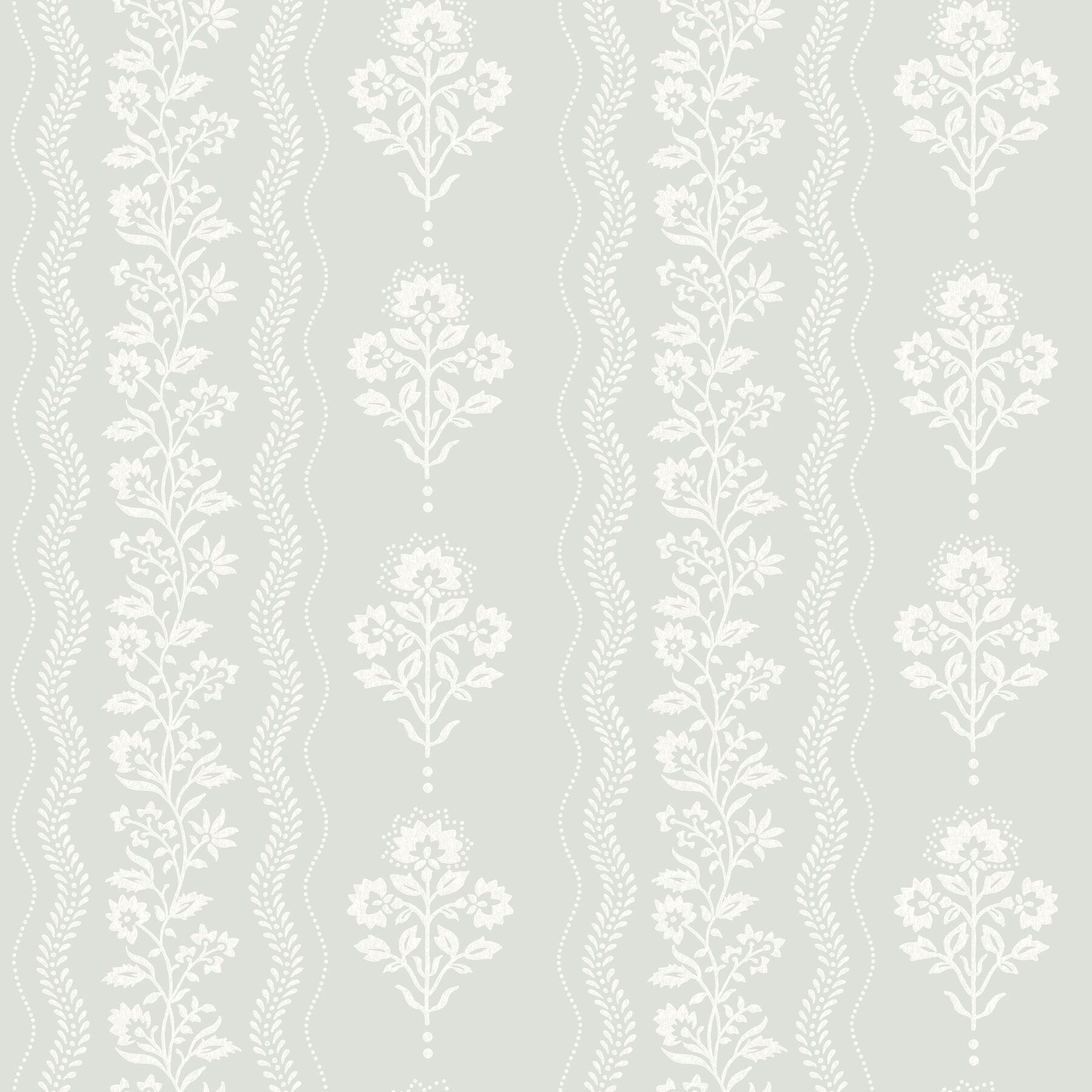 lenea-aqua-floral-stripe-wallpaper-york-wallcoverings-4199-83722 - York Wallcoverings Wallpaper