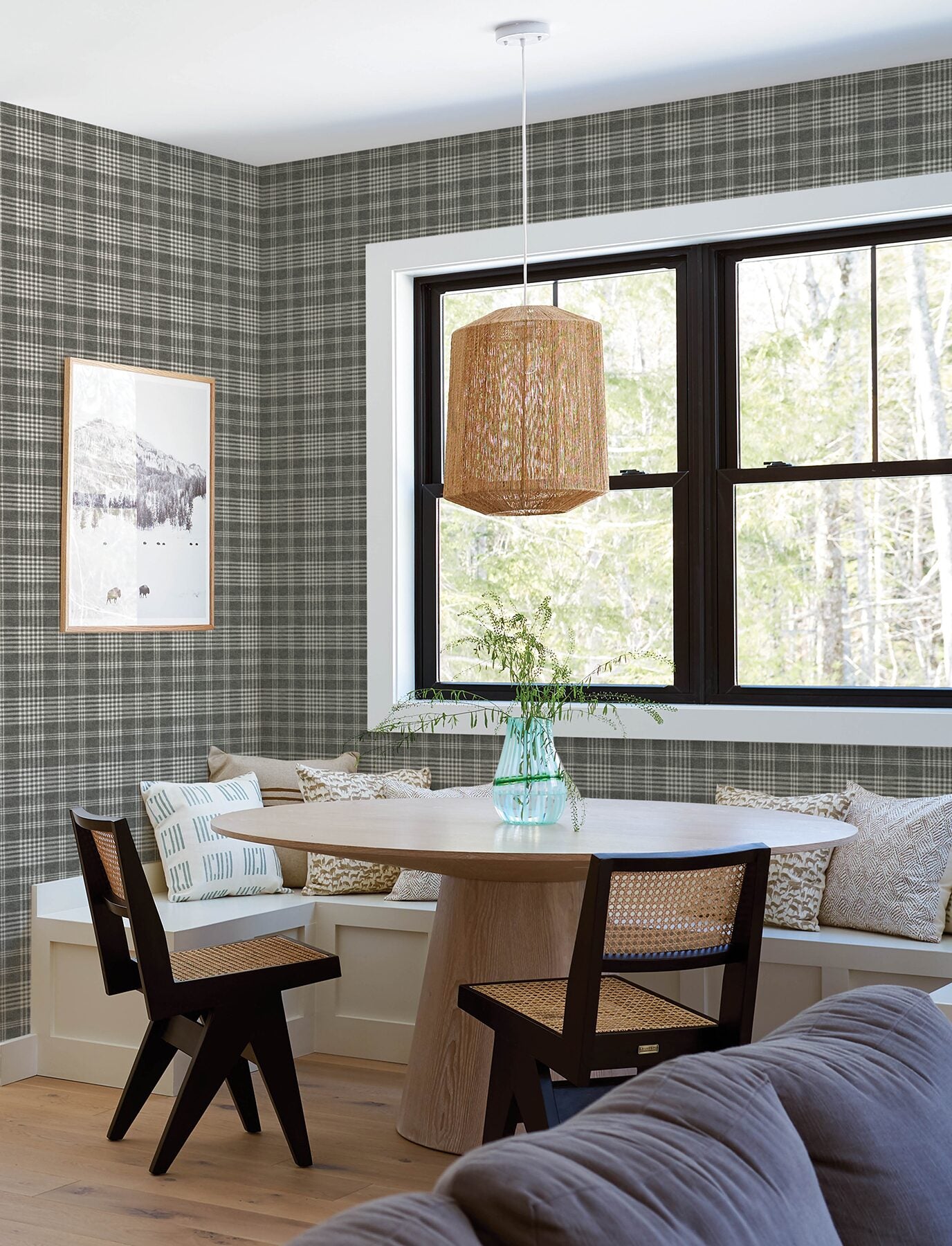 perry-black-plaid-wallpaper-york-wallcoverings-4199-83734 - York Wallcoverings Wallpaper