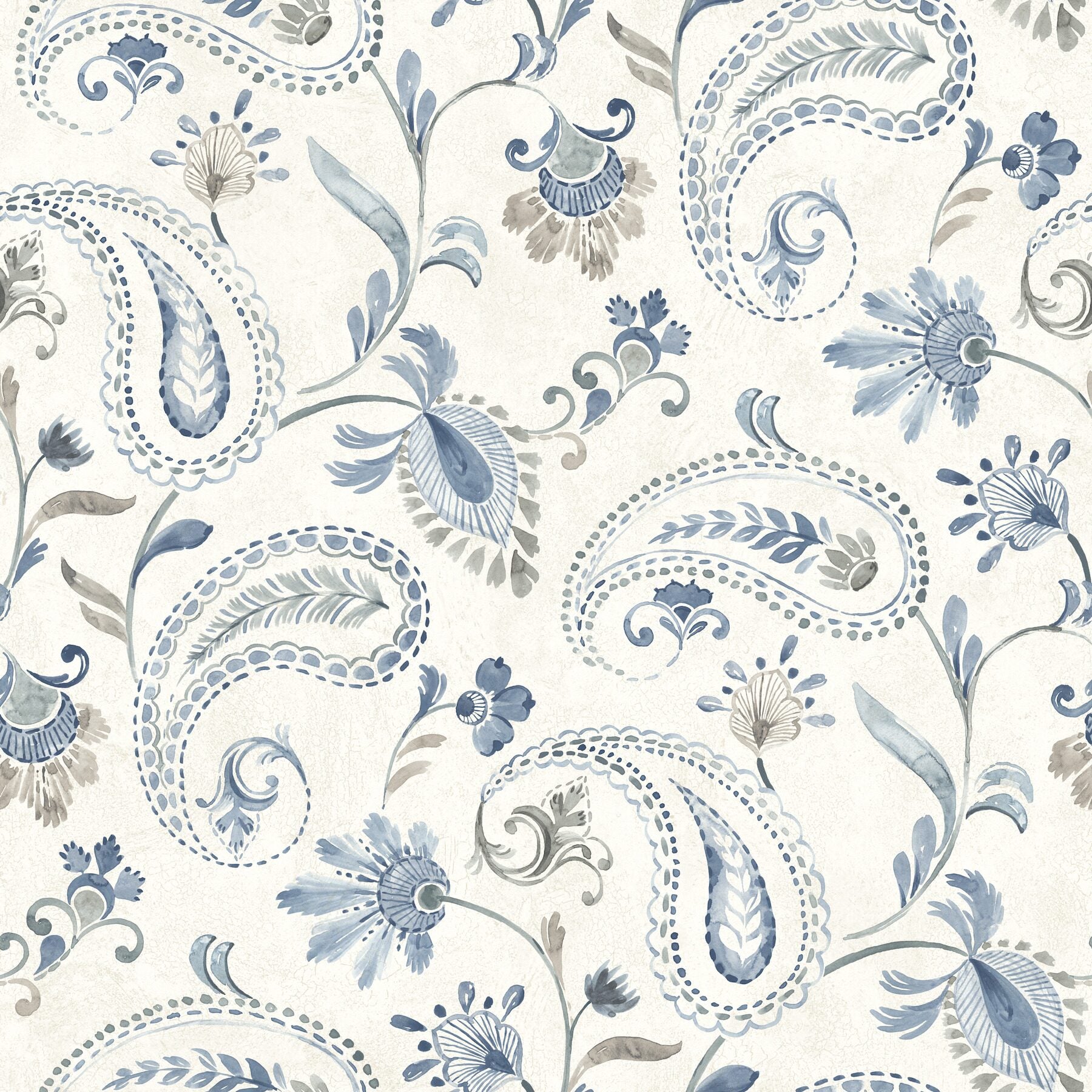 darlene-blue-jacobean-wallpaper-york-wallcoverings-4199-83748 - York Wallcoverings Wallpaper
