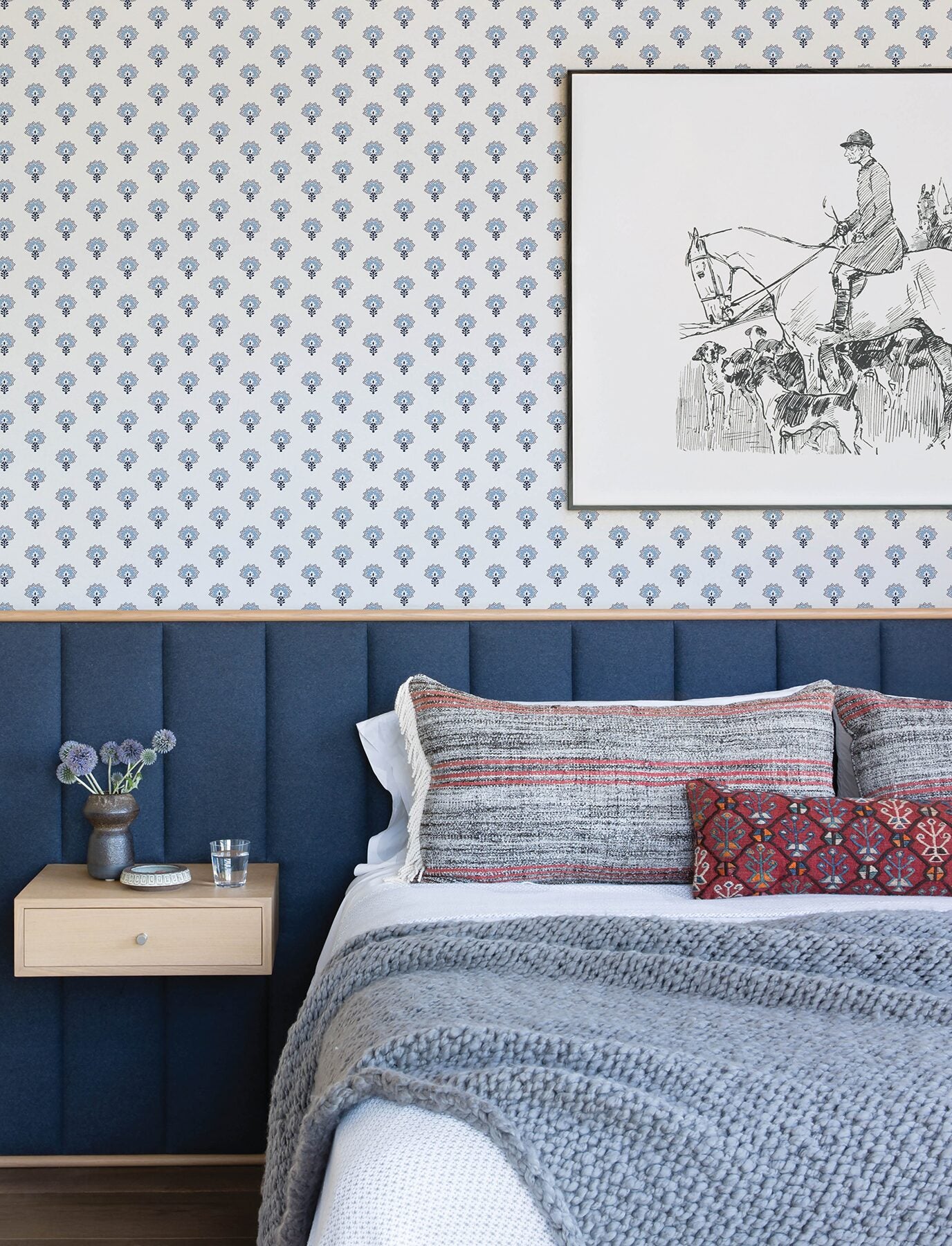 hilda-blue-floral-medallion-wallpaper-york-wallcoverings-4199-83751 - York Wallcoverings Wallpaper