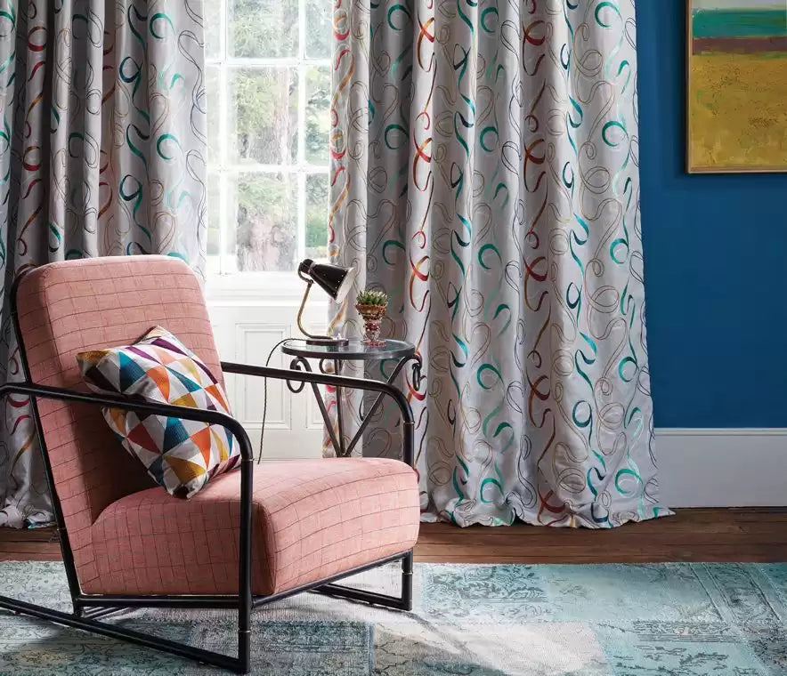 Manarola Lerici Teal/Lemon/Raspberry - Osborne & Little - F7179-02 Fabric
